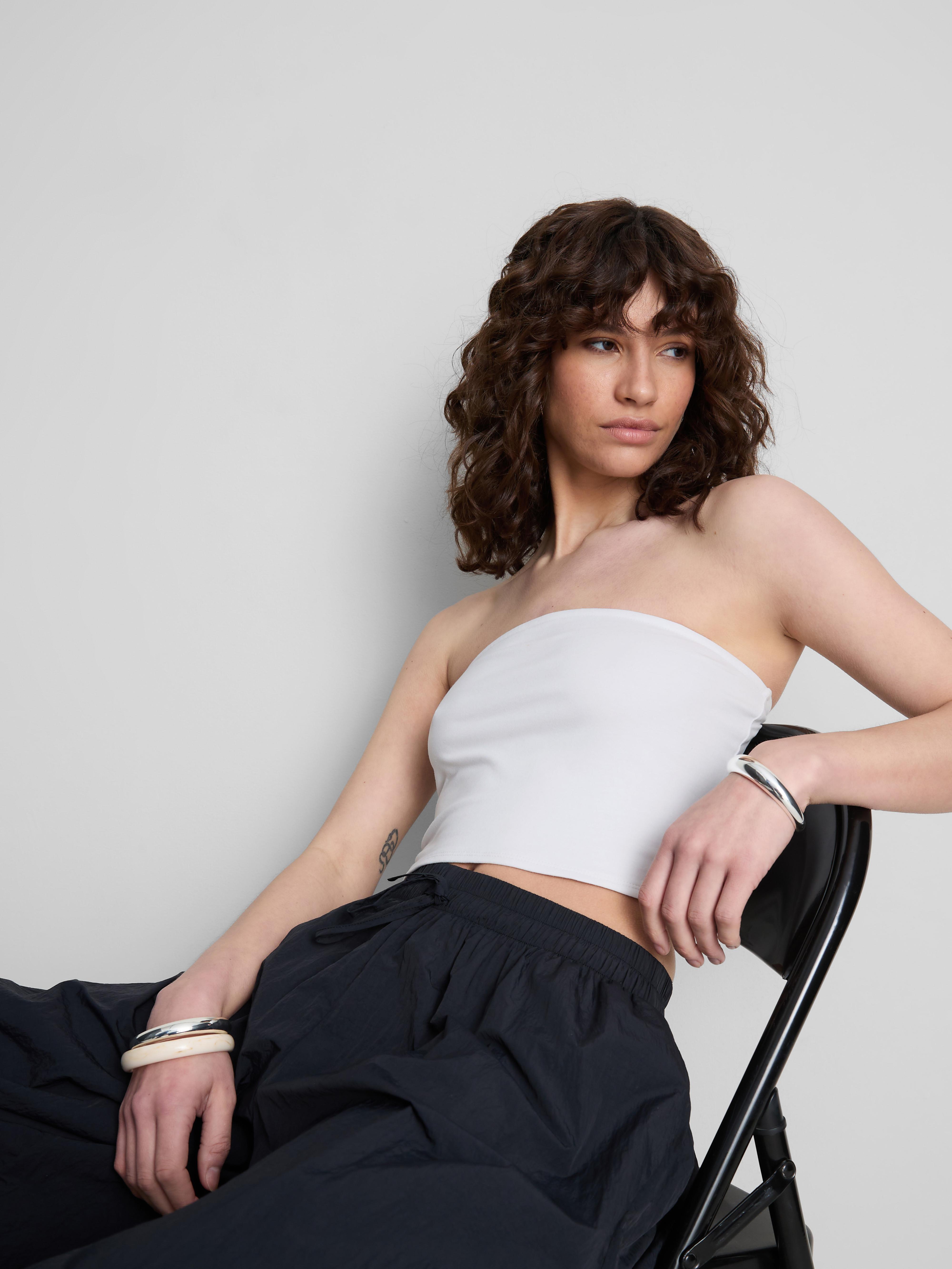 The Primark Scene | Top bandeau din jerseu bogat în bumbac