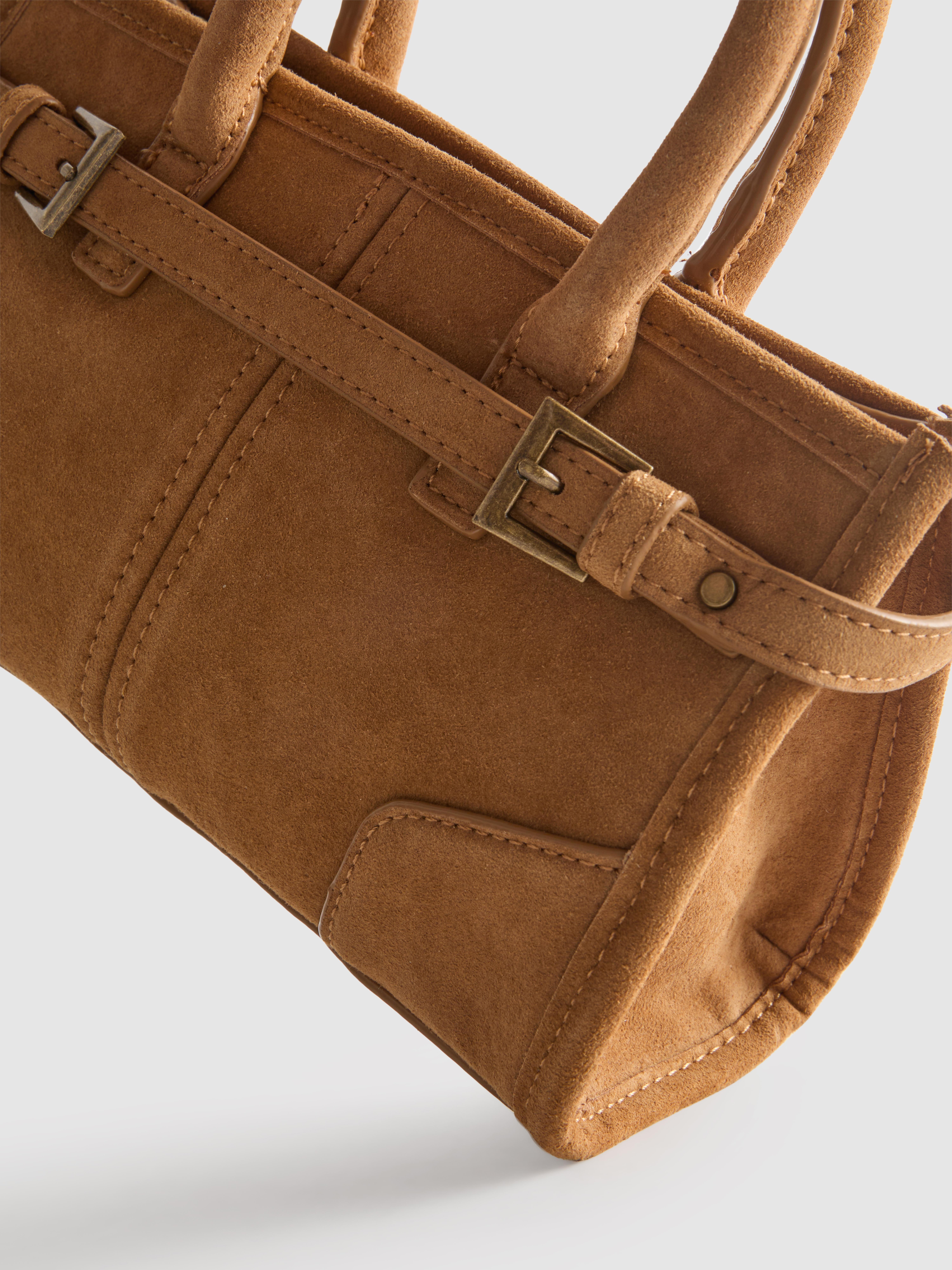 Minibolso tote en piel