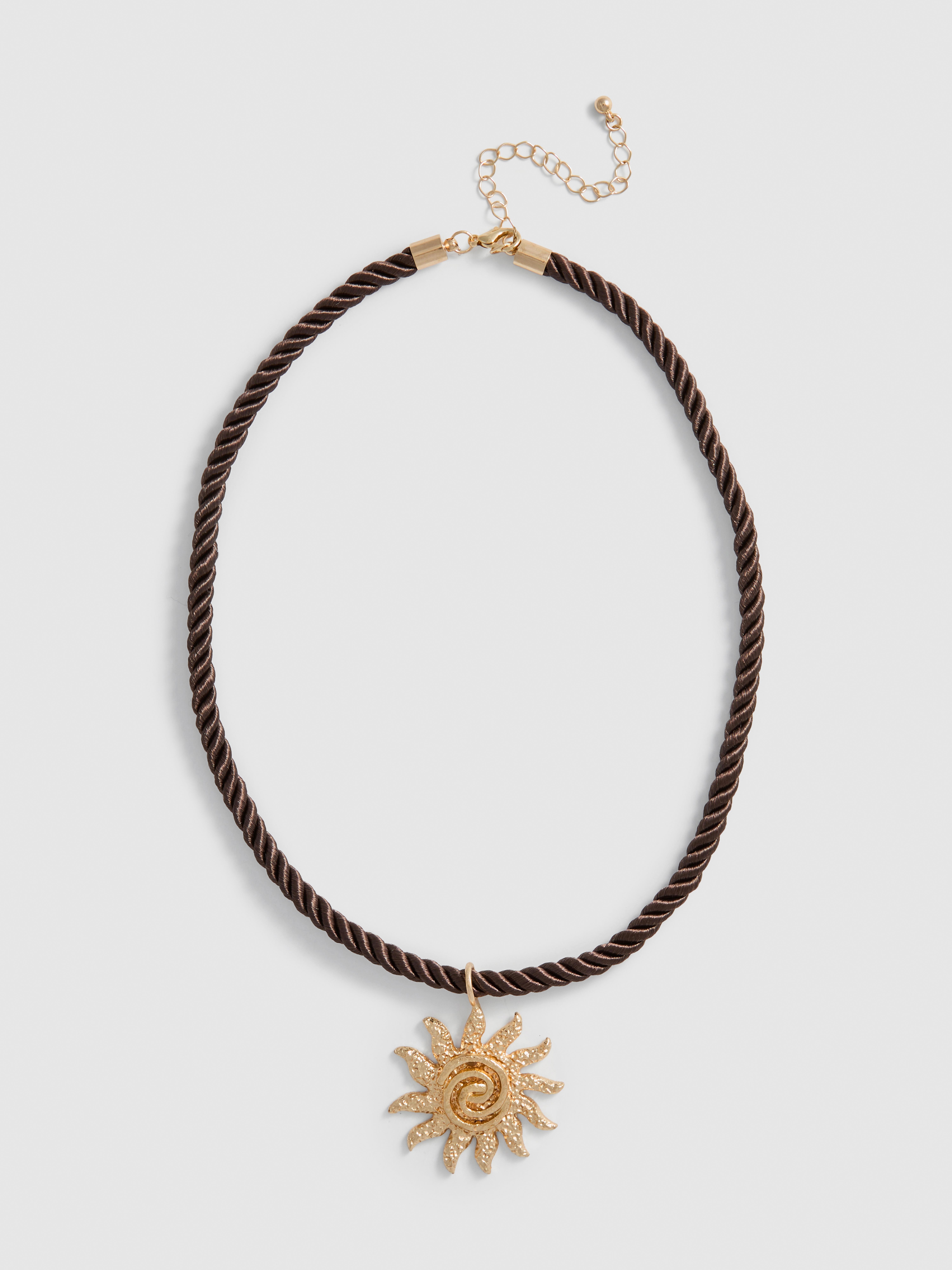 Sun Pendant Cord Necklace