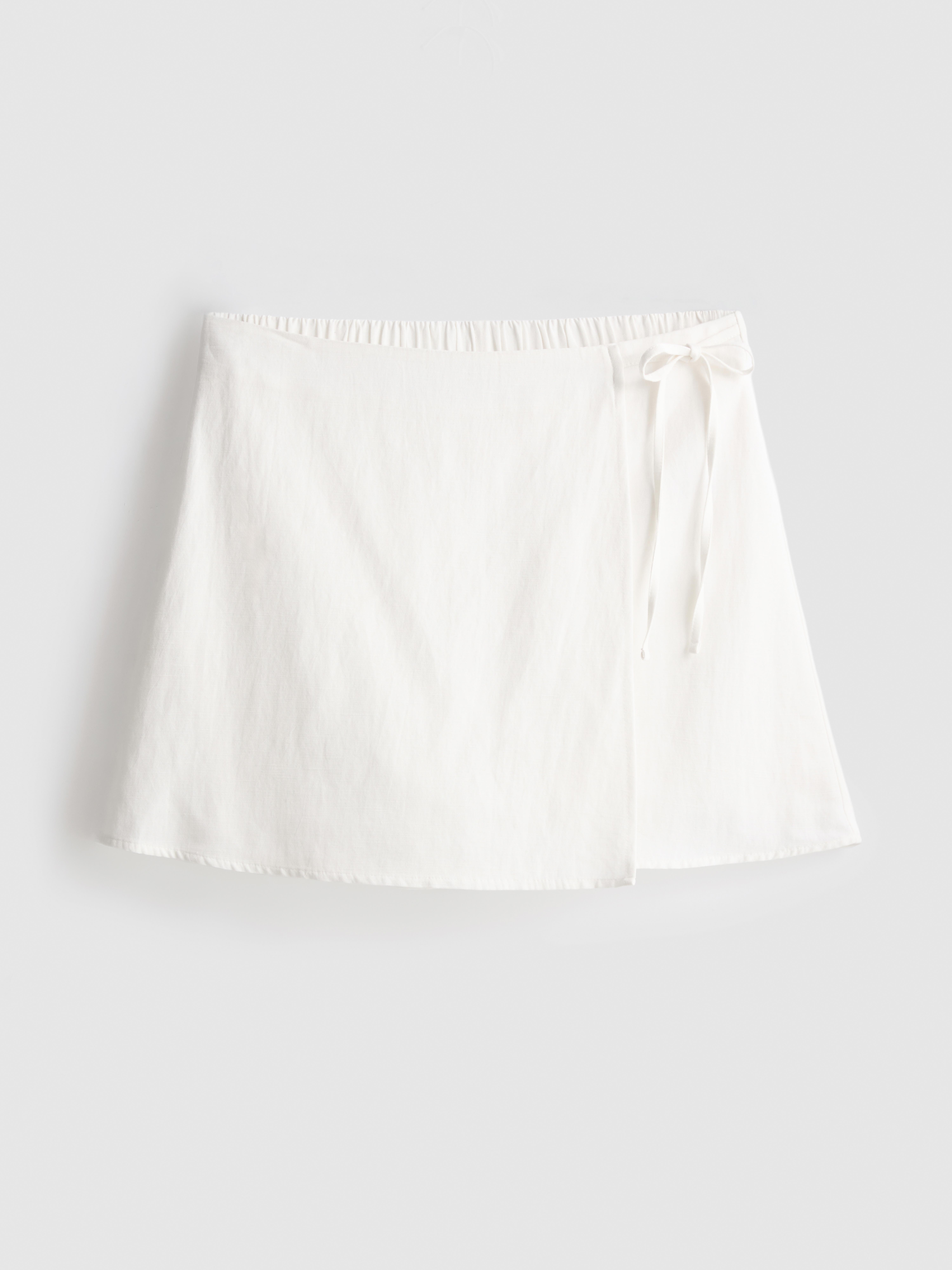 Linen Blend Tie Side Mini Skort