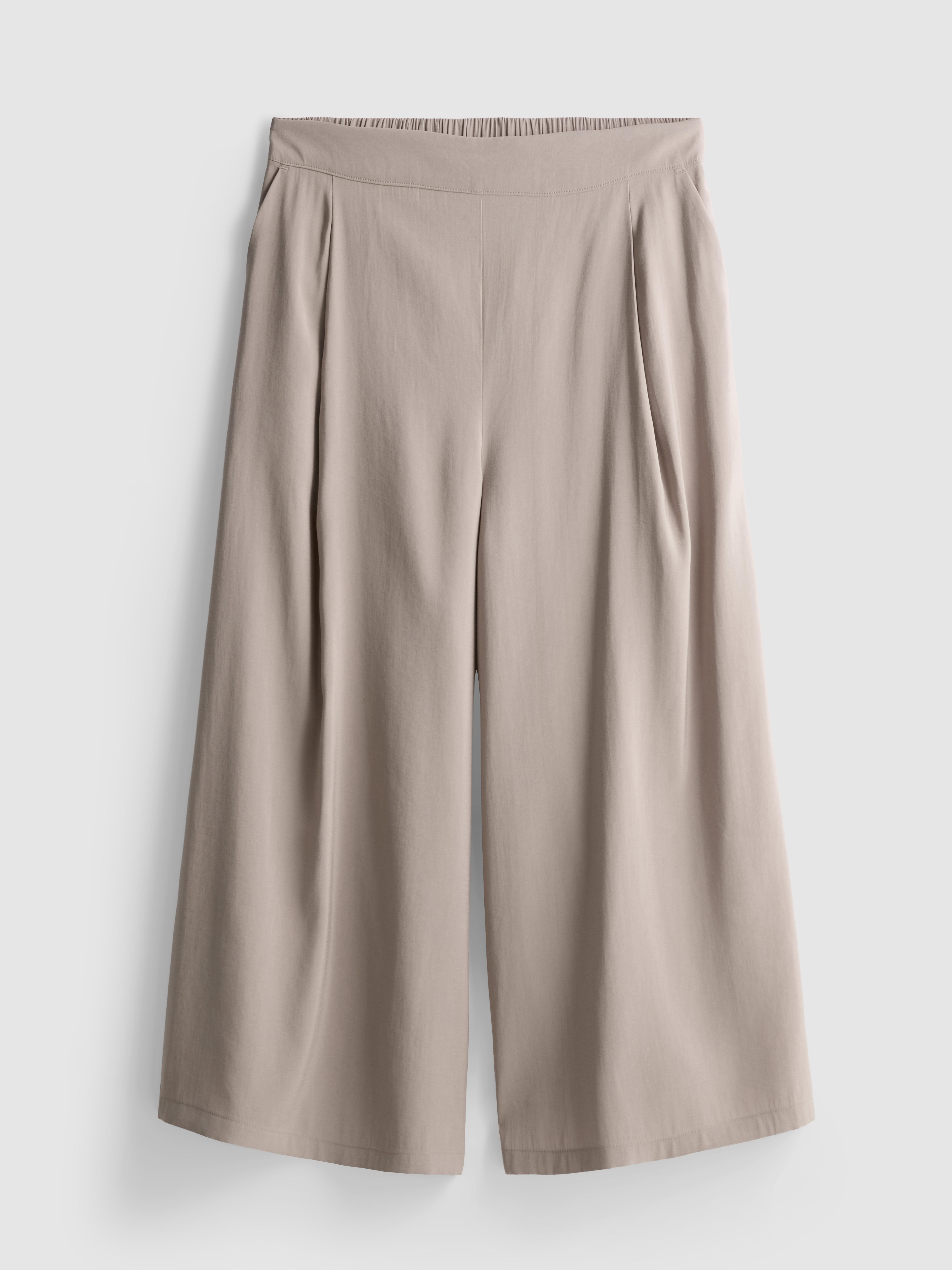 Pantalones anchos tipo culotte de talle medio