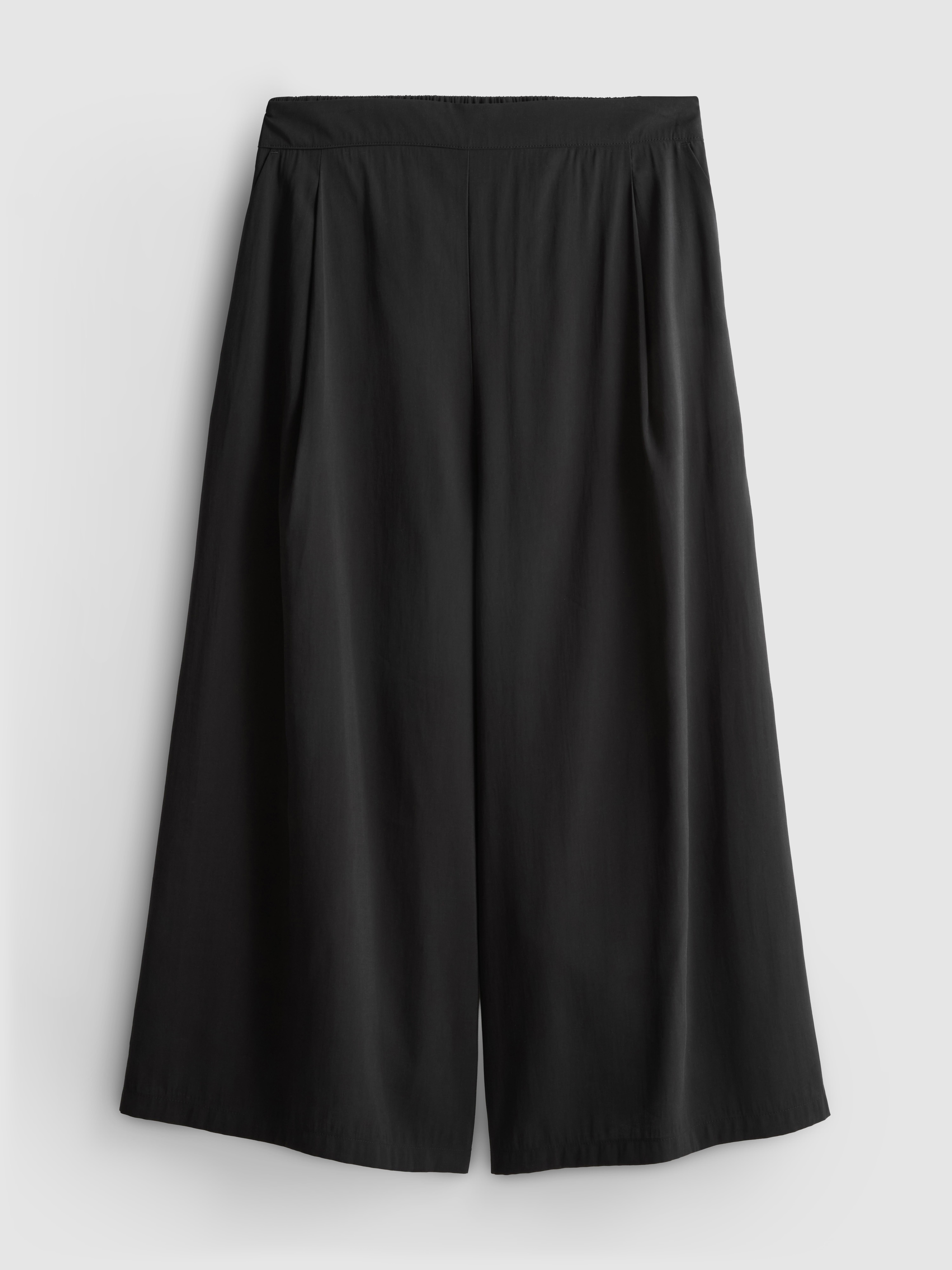 Mid-Rise Wide Leg Culotte Pants