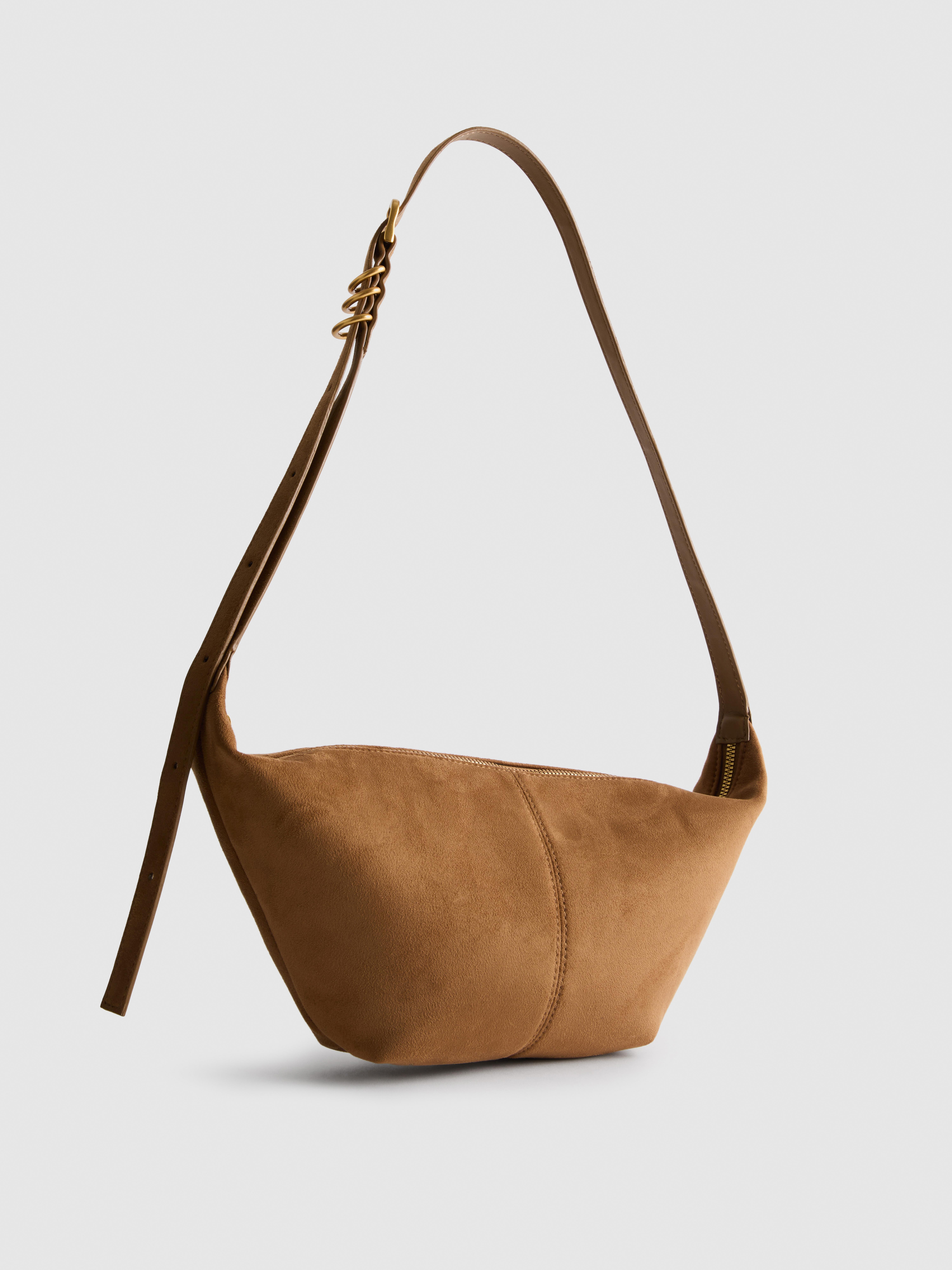 Faux Suede Sling Purse