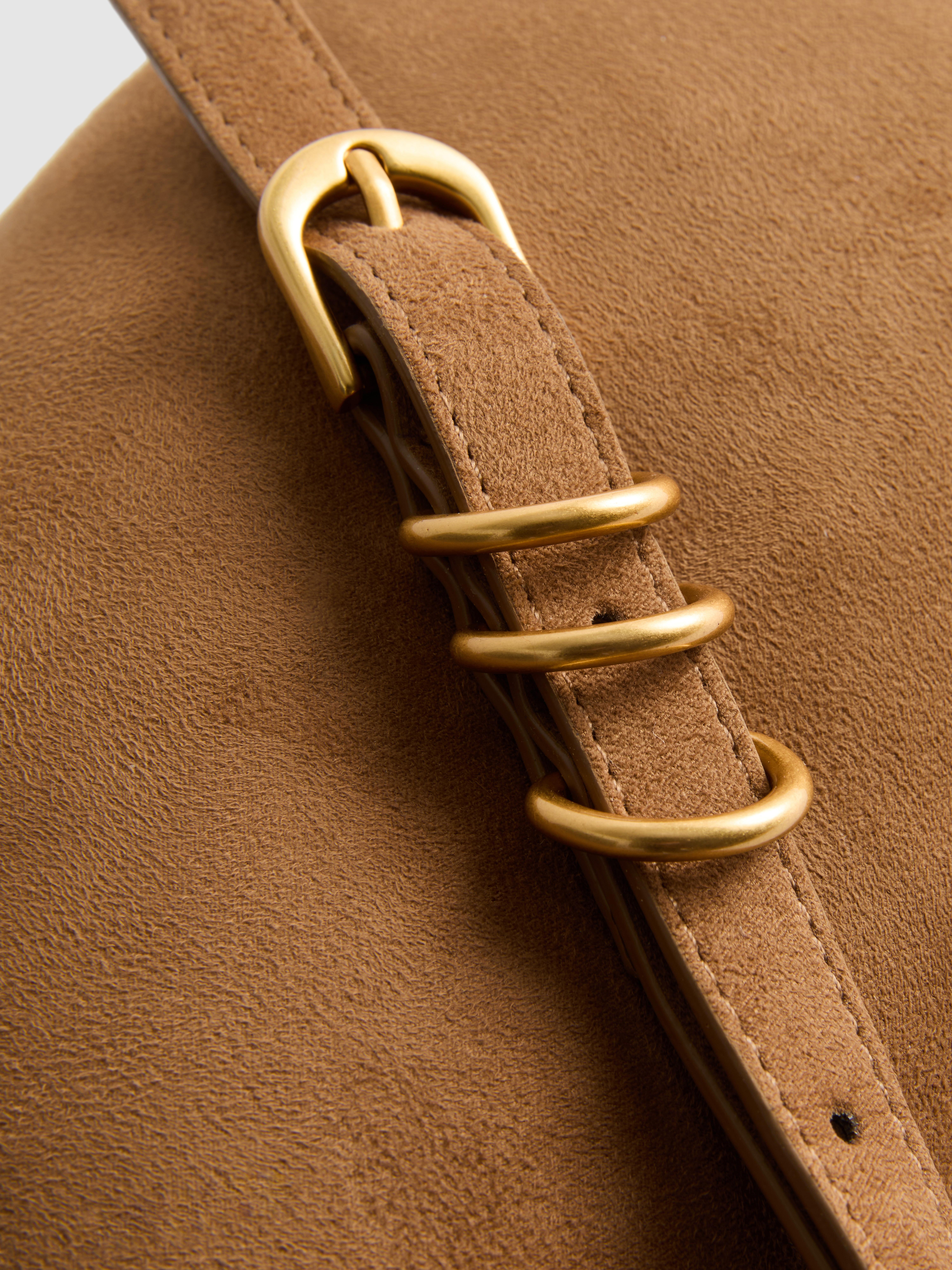 Faux Suede Sling Bag