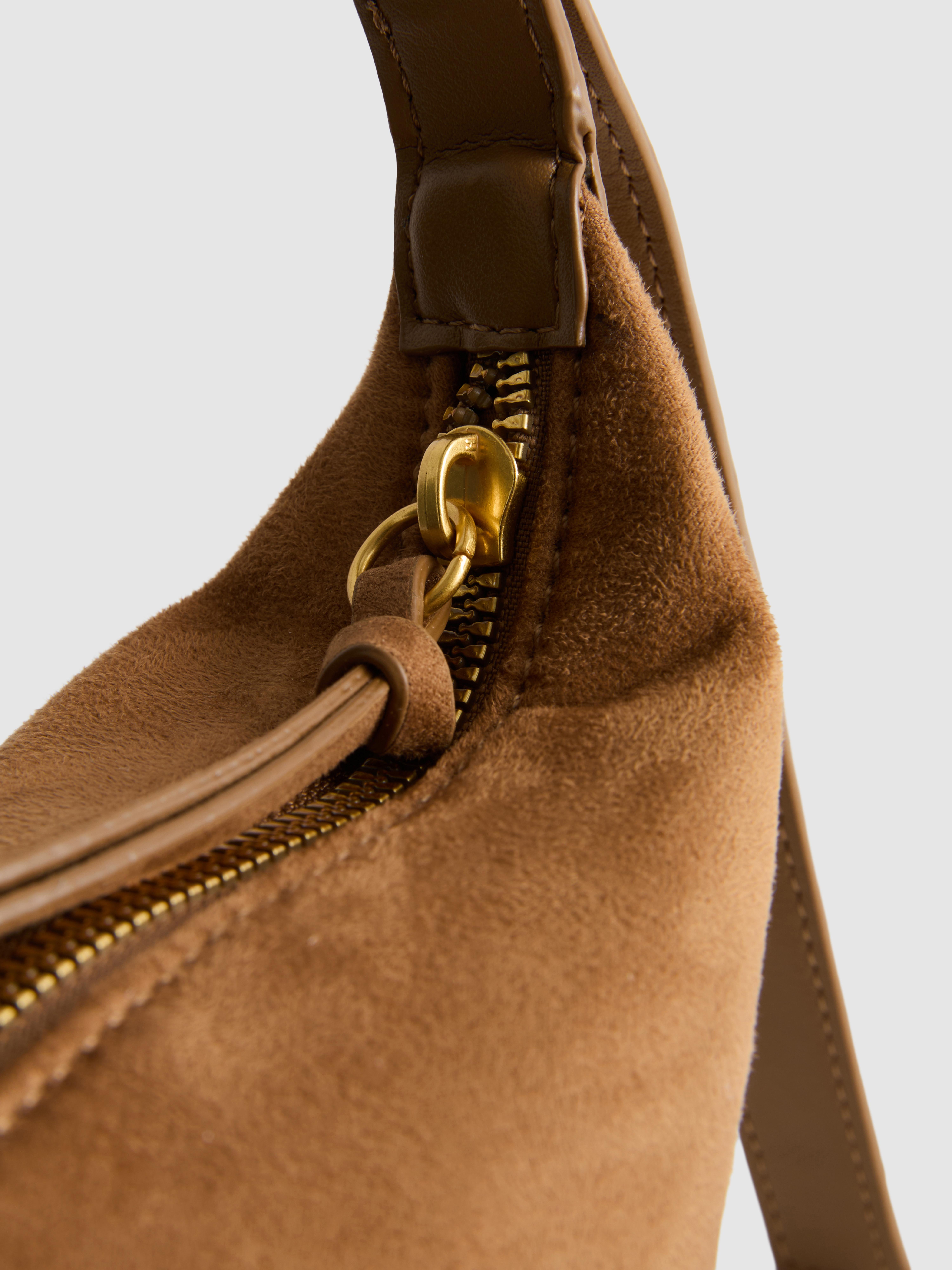 Faux Suede Sling Bag