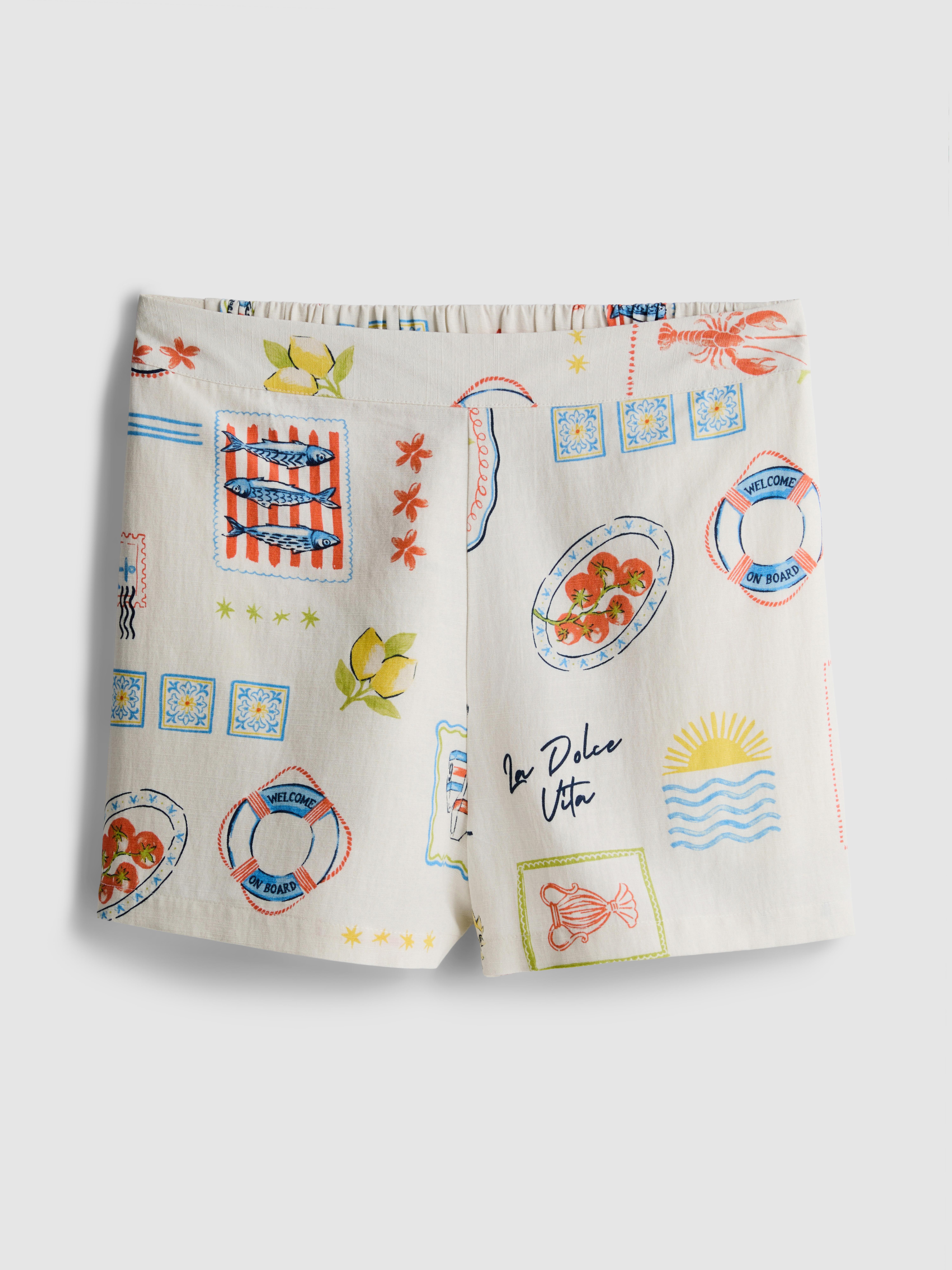 Cotton Relaxed Printed Shorts