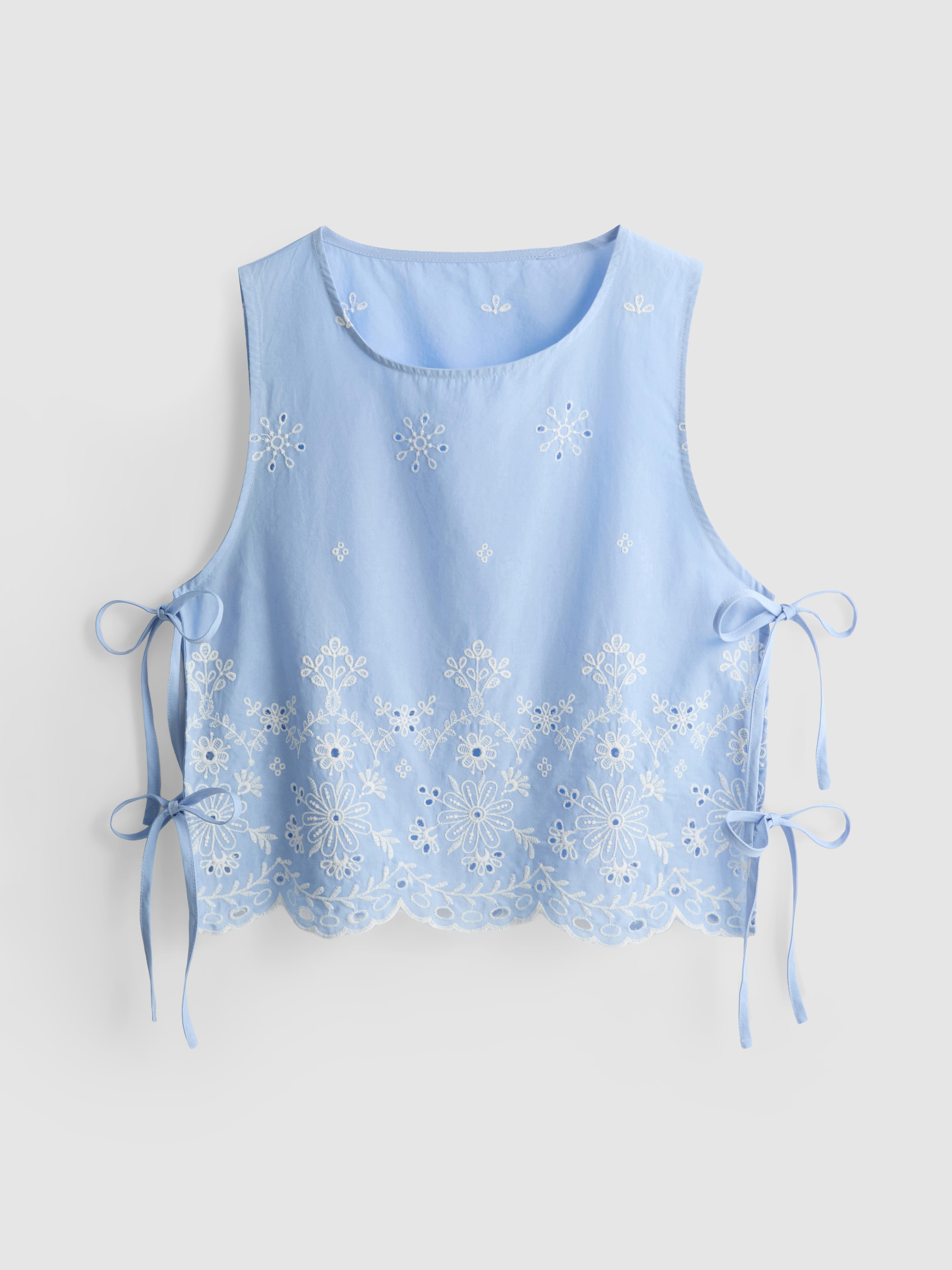 Broderie Side-Tie Top