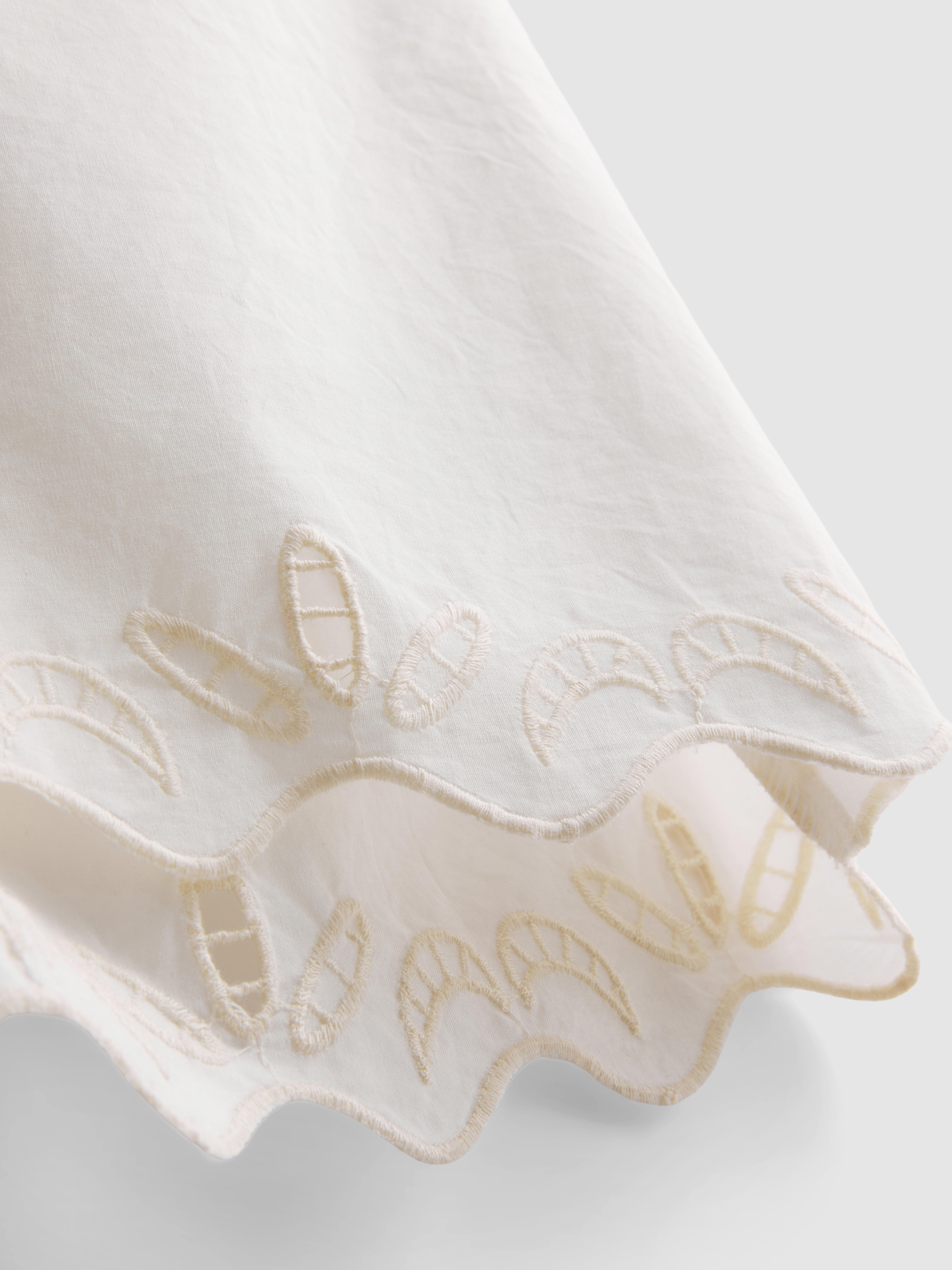 Scalloped Embroidered Cotton Shorts