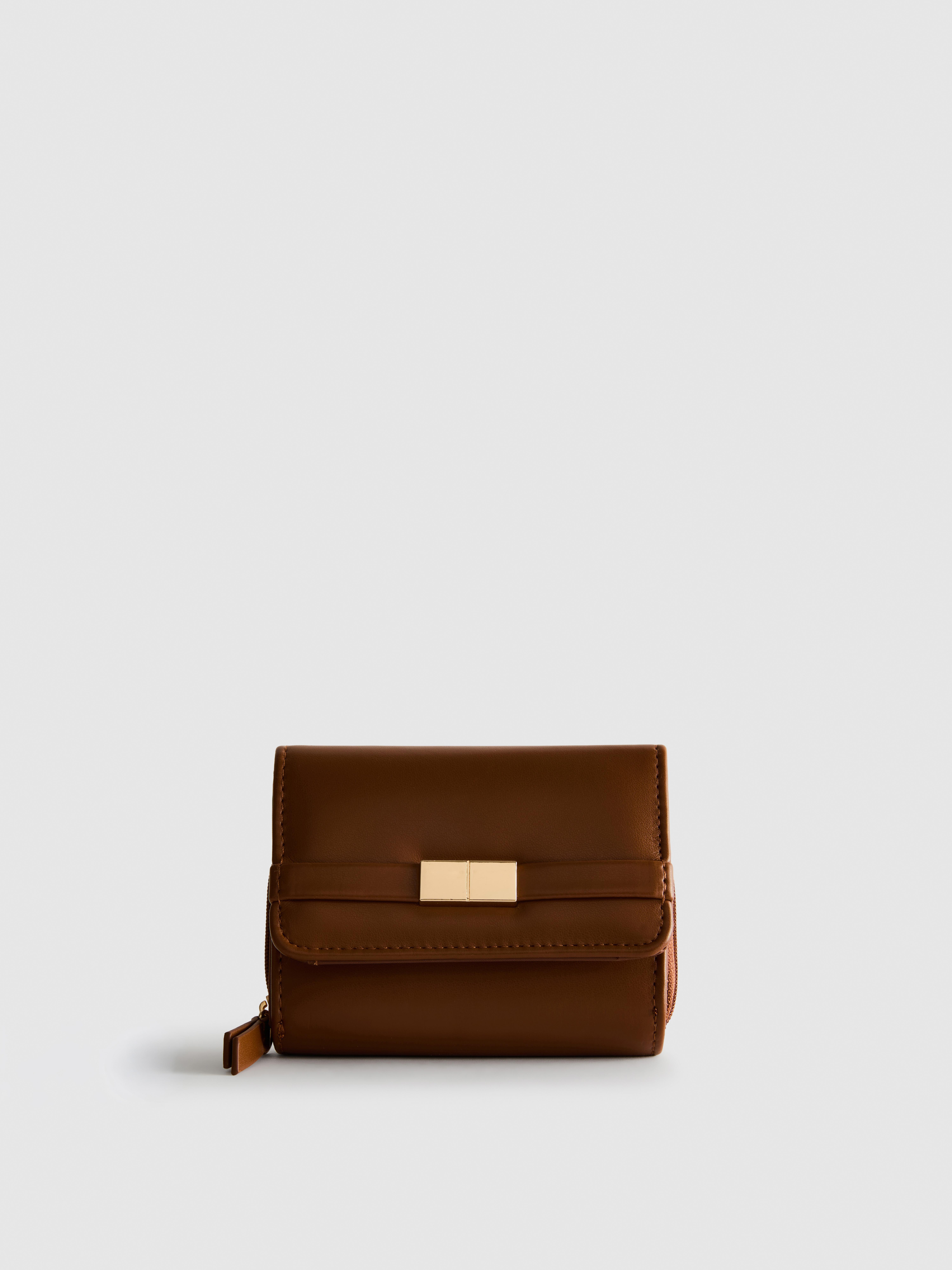Portemonnee met metallic details en rits