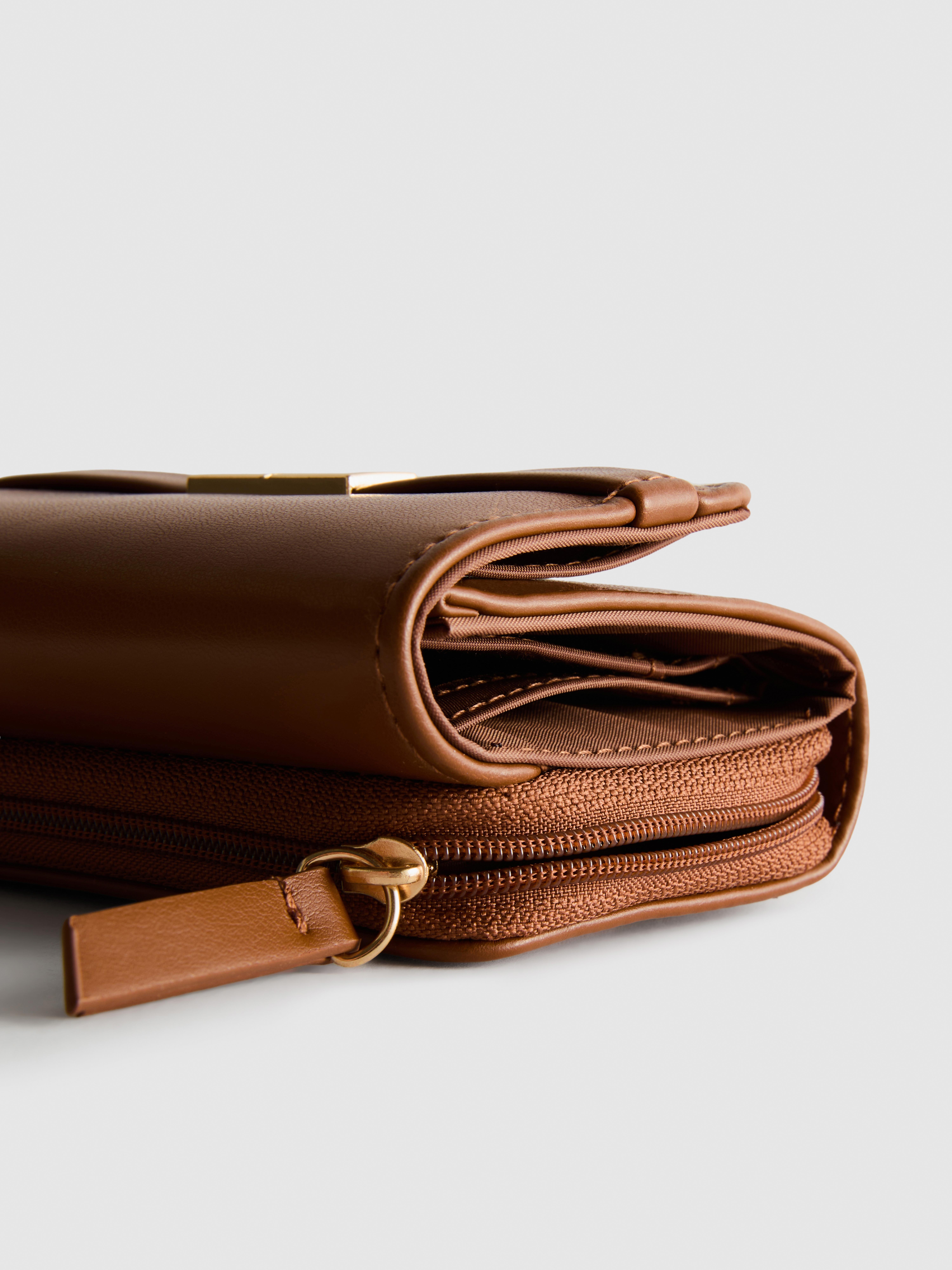 Portemonnee met metallic details en rits