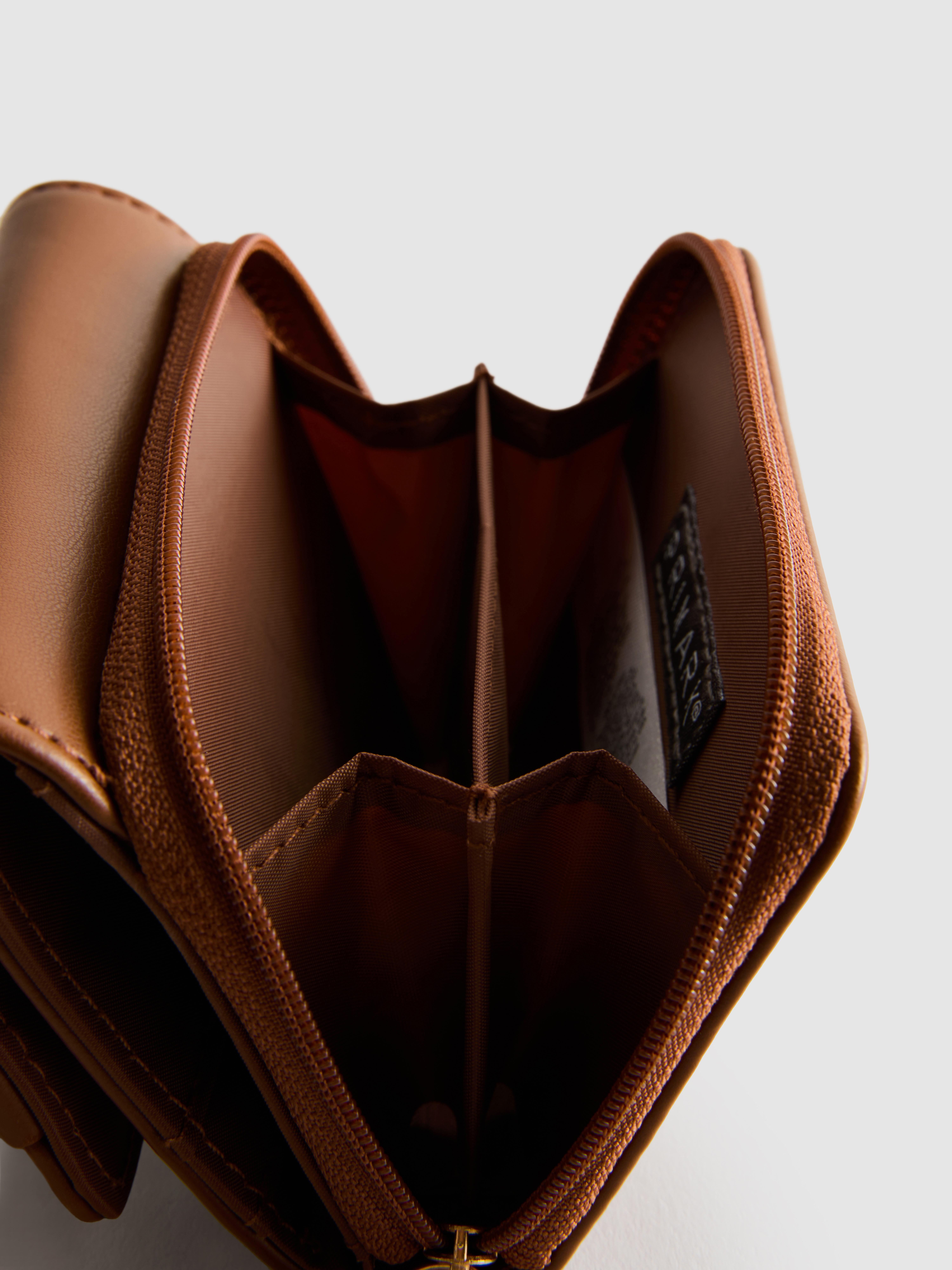 Portemonnee met metallic details en rits
