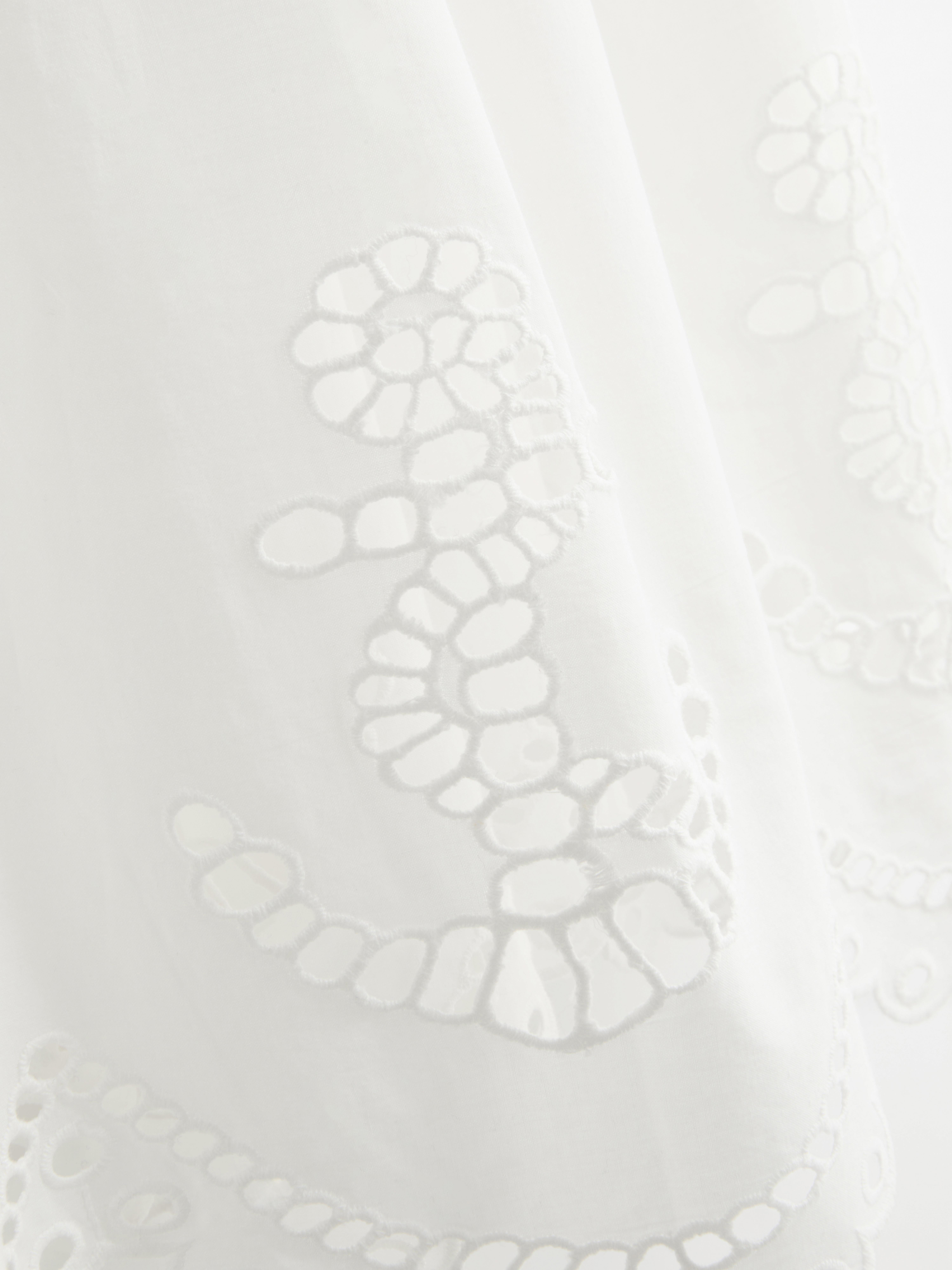 Cotton Nautical Eyelet Midi Skirt