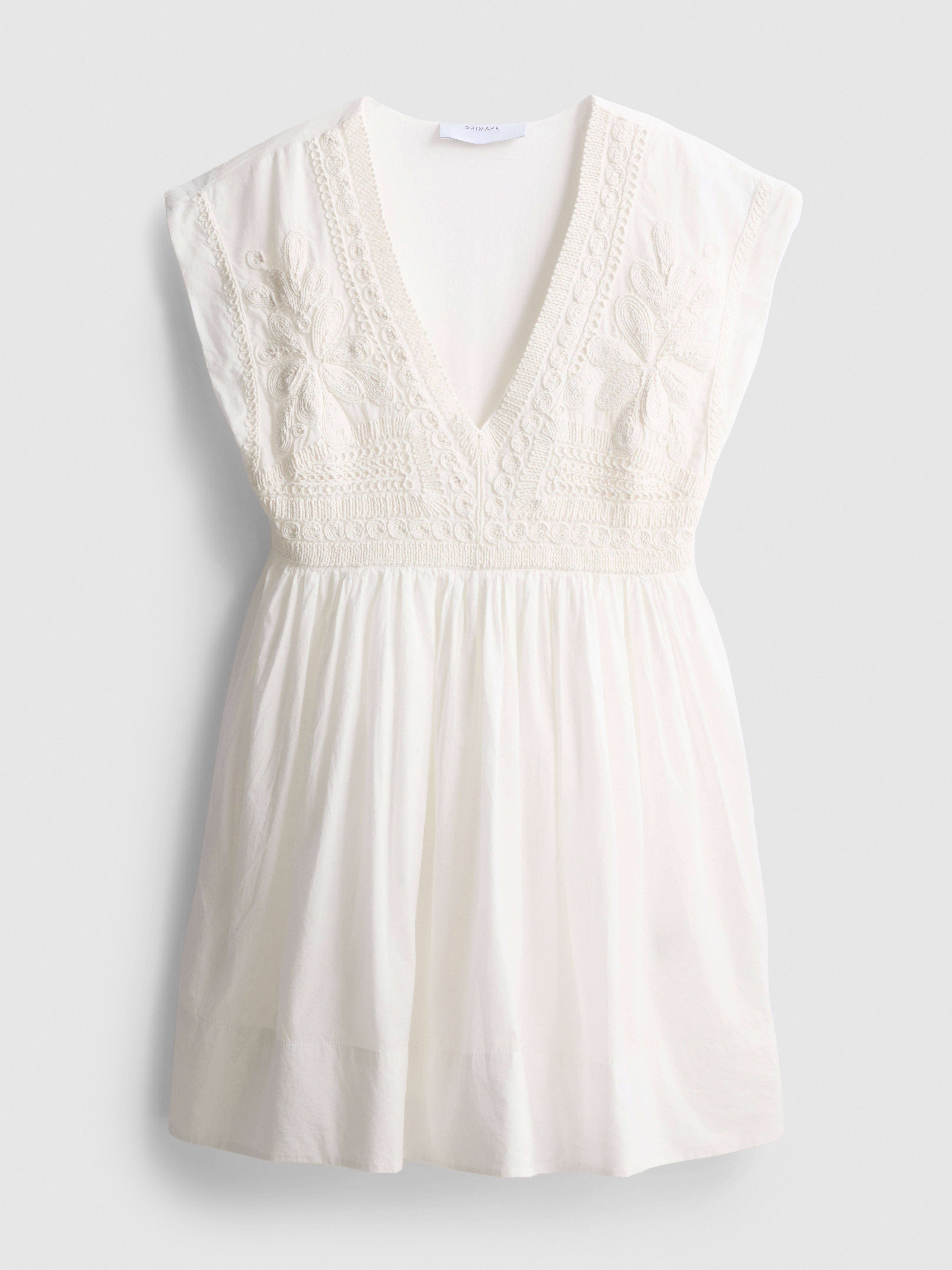 Cotton V-Neck Cornelli Mini Dress