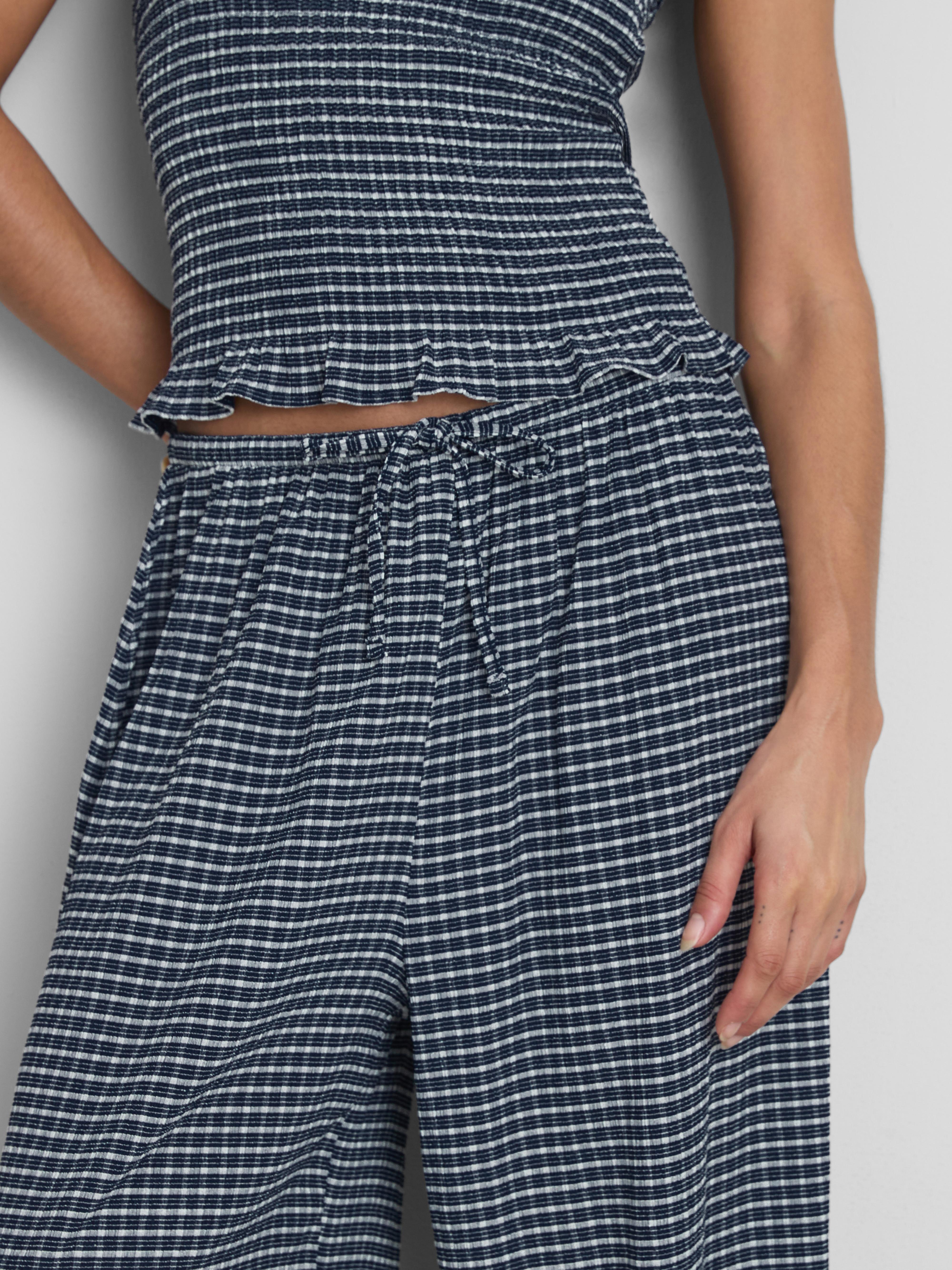 Paula Echevarría Gingham Wide Leg Trousers
