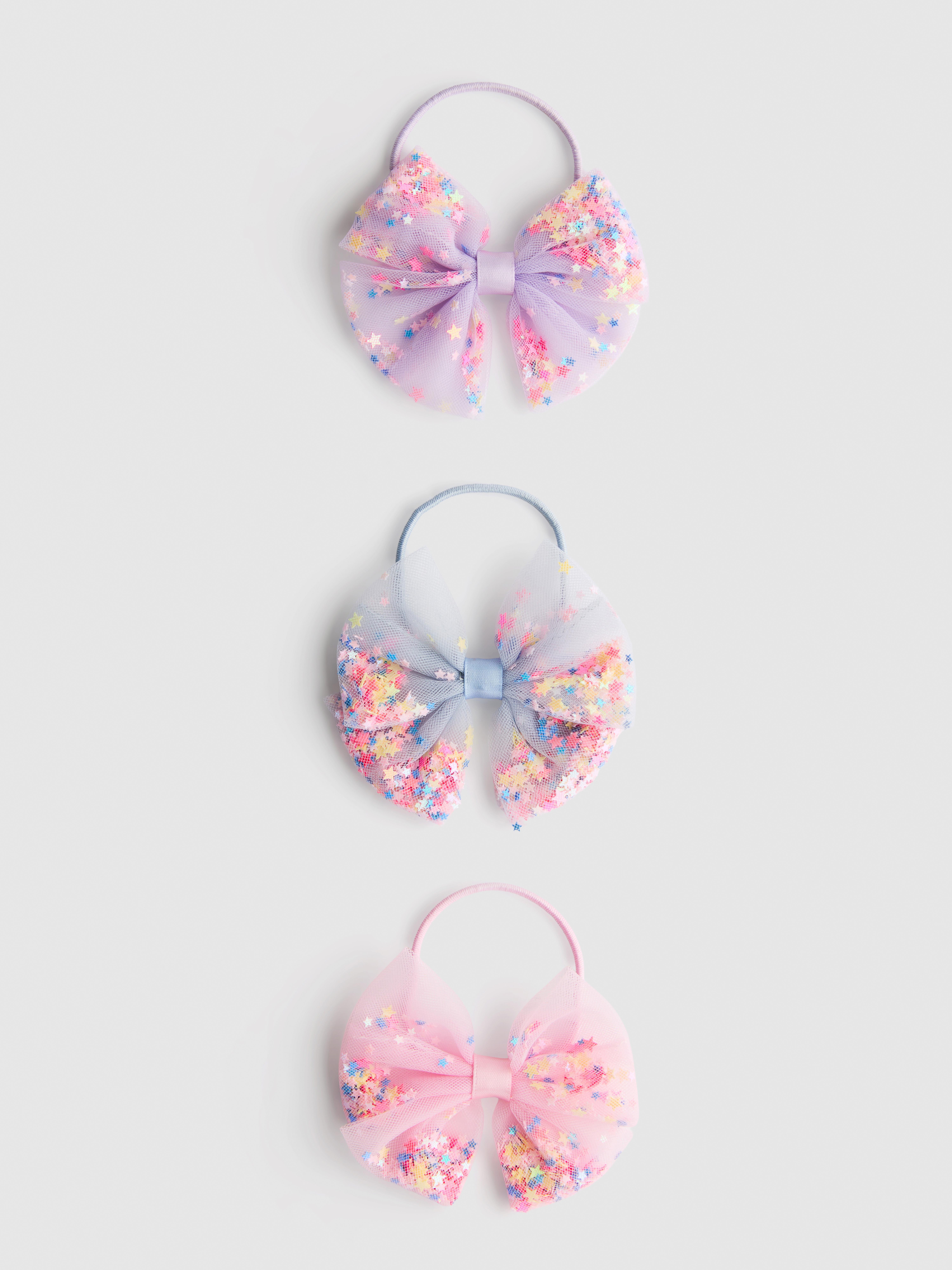 Pack de 3 gomas de pelo con lazo de lentejuelas
