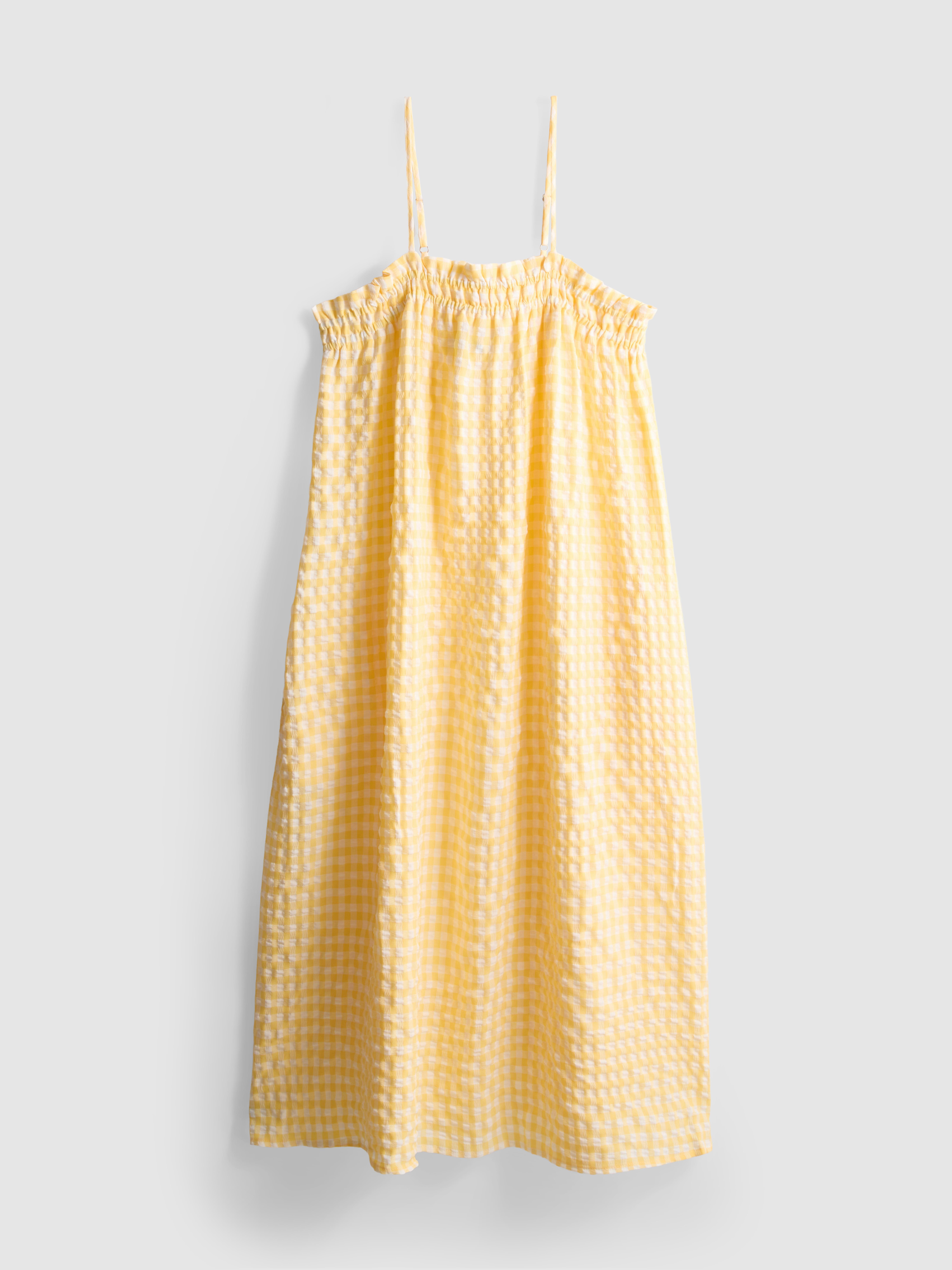 Seersucker Column Midi Dress