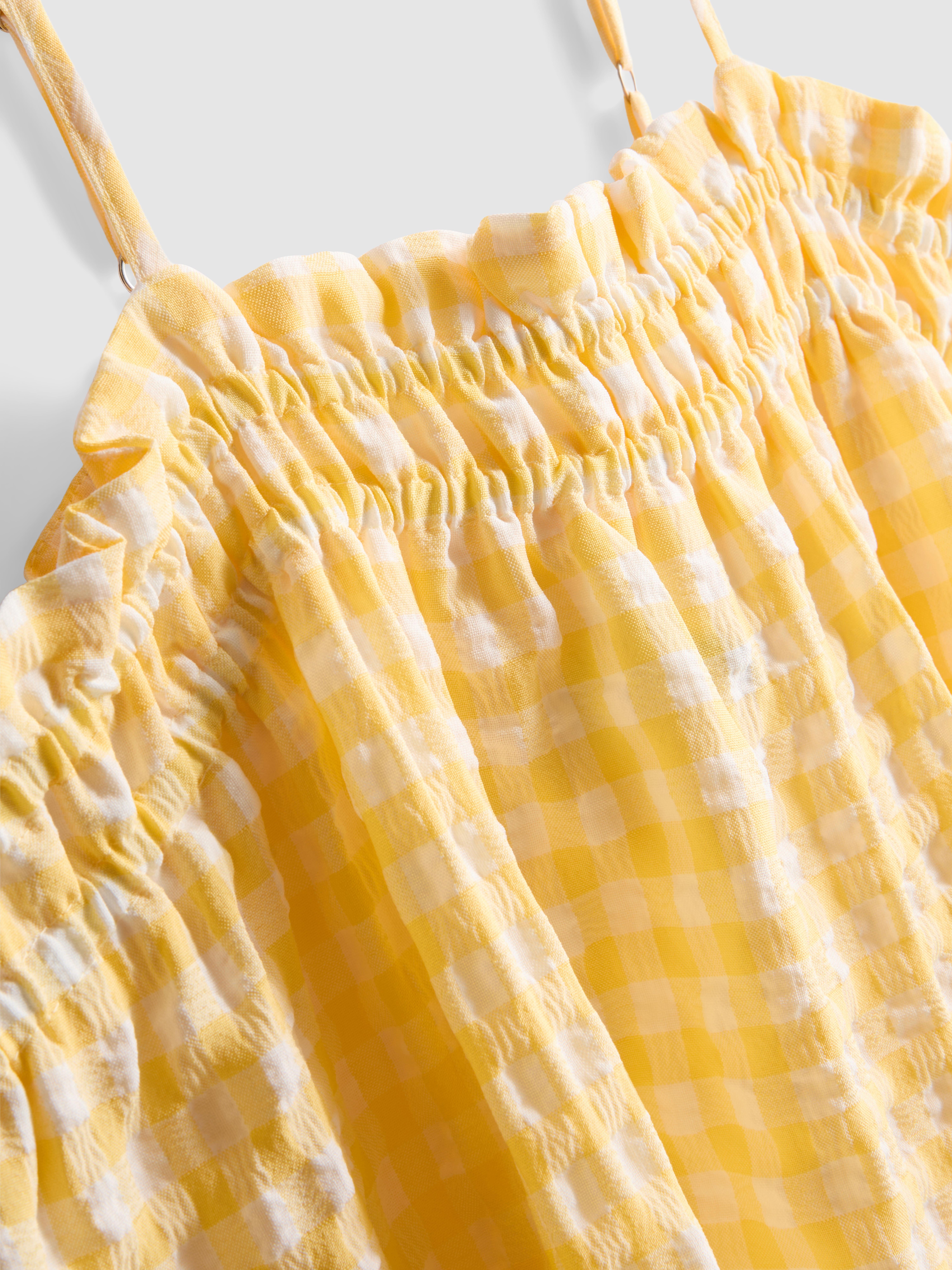 Seersucker Column Midi Dress