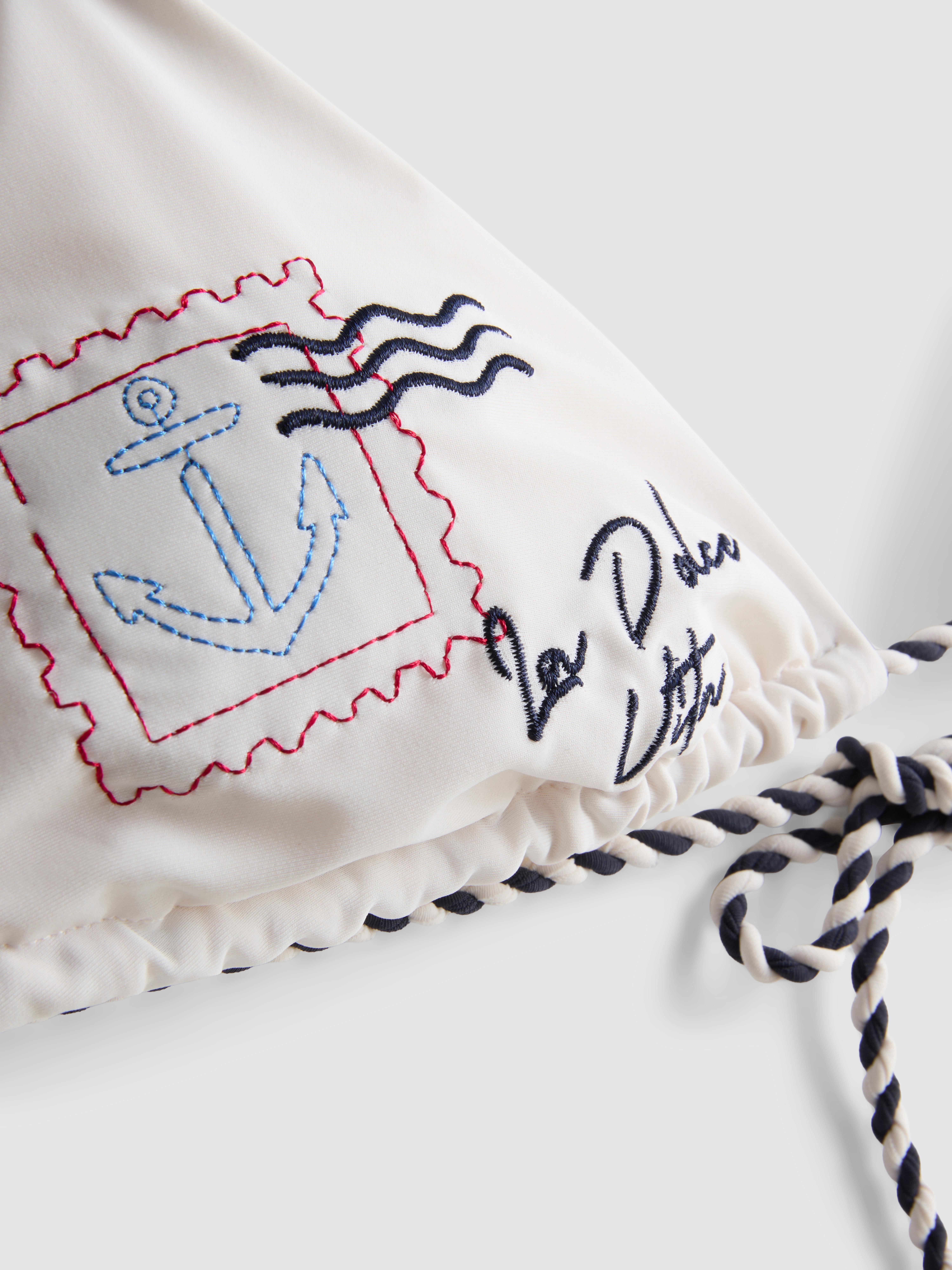 Dolce Embroidered Triangle Bikini Top