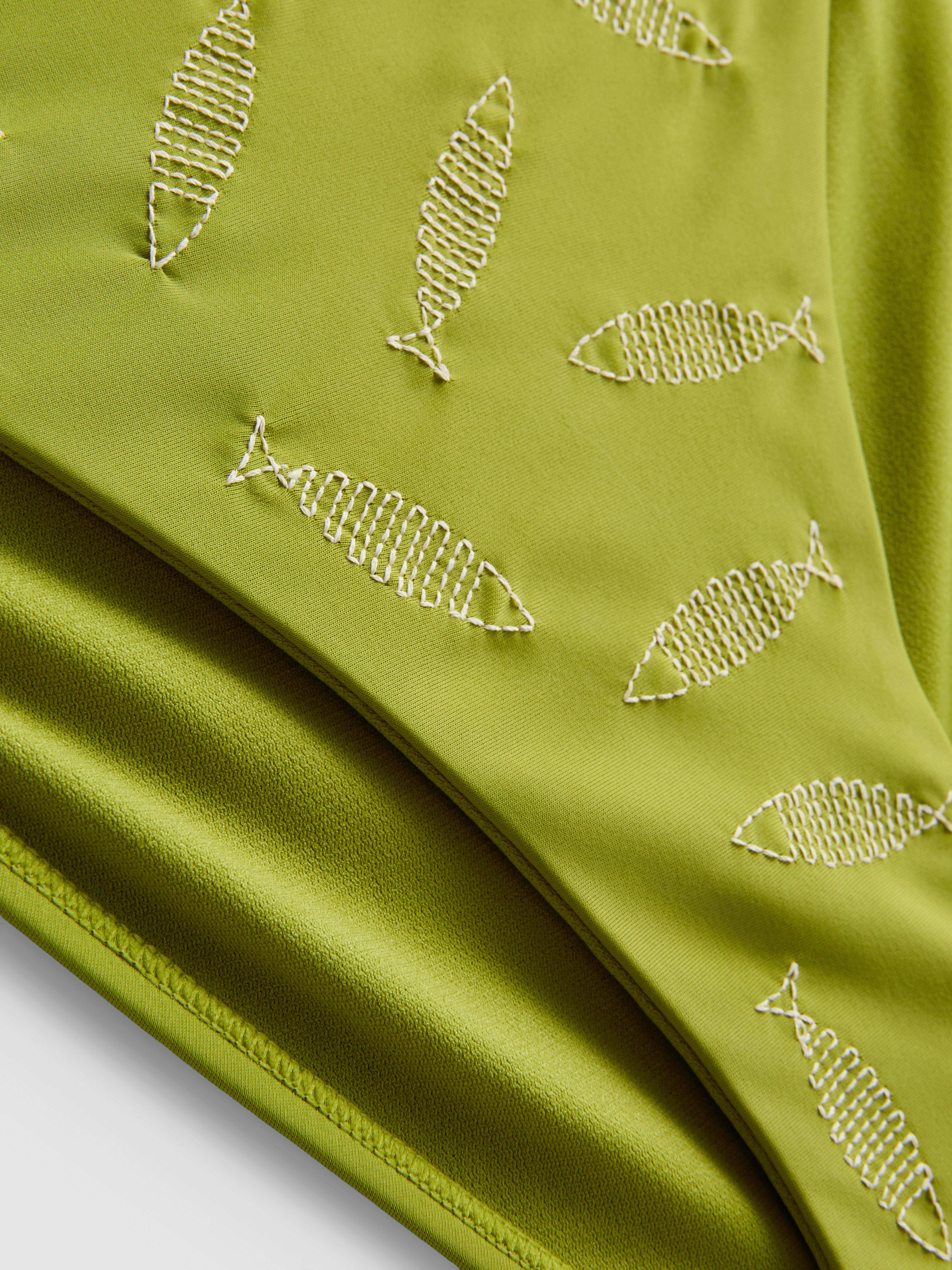 Embroidered Tie Side Bikini Bottoms