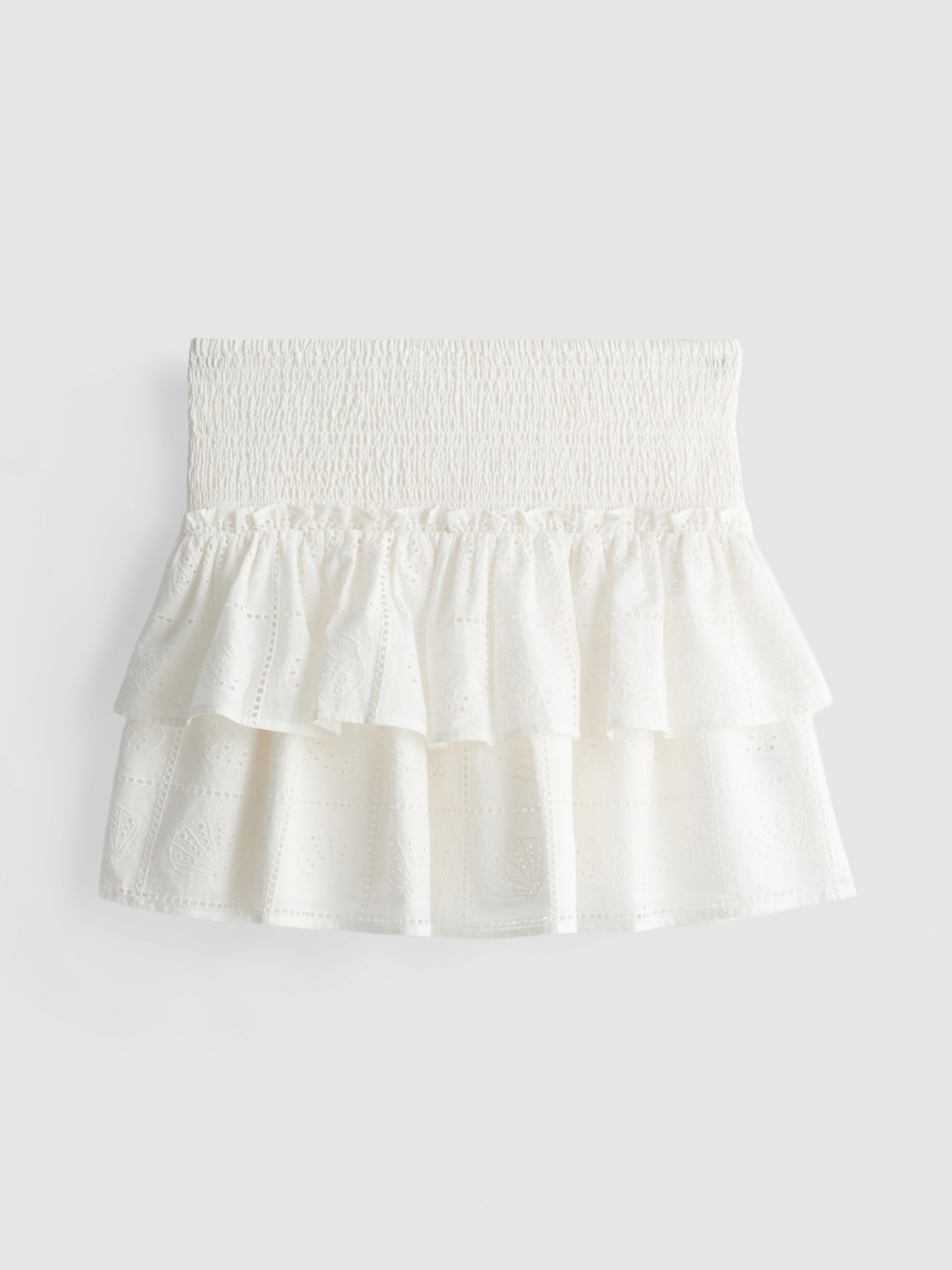 白　THEREDTHREAD airy tiered skirt mini airy tiered skirt mini 白 theredthered THEREDTHREAD】airy tiered