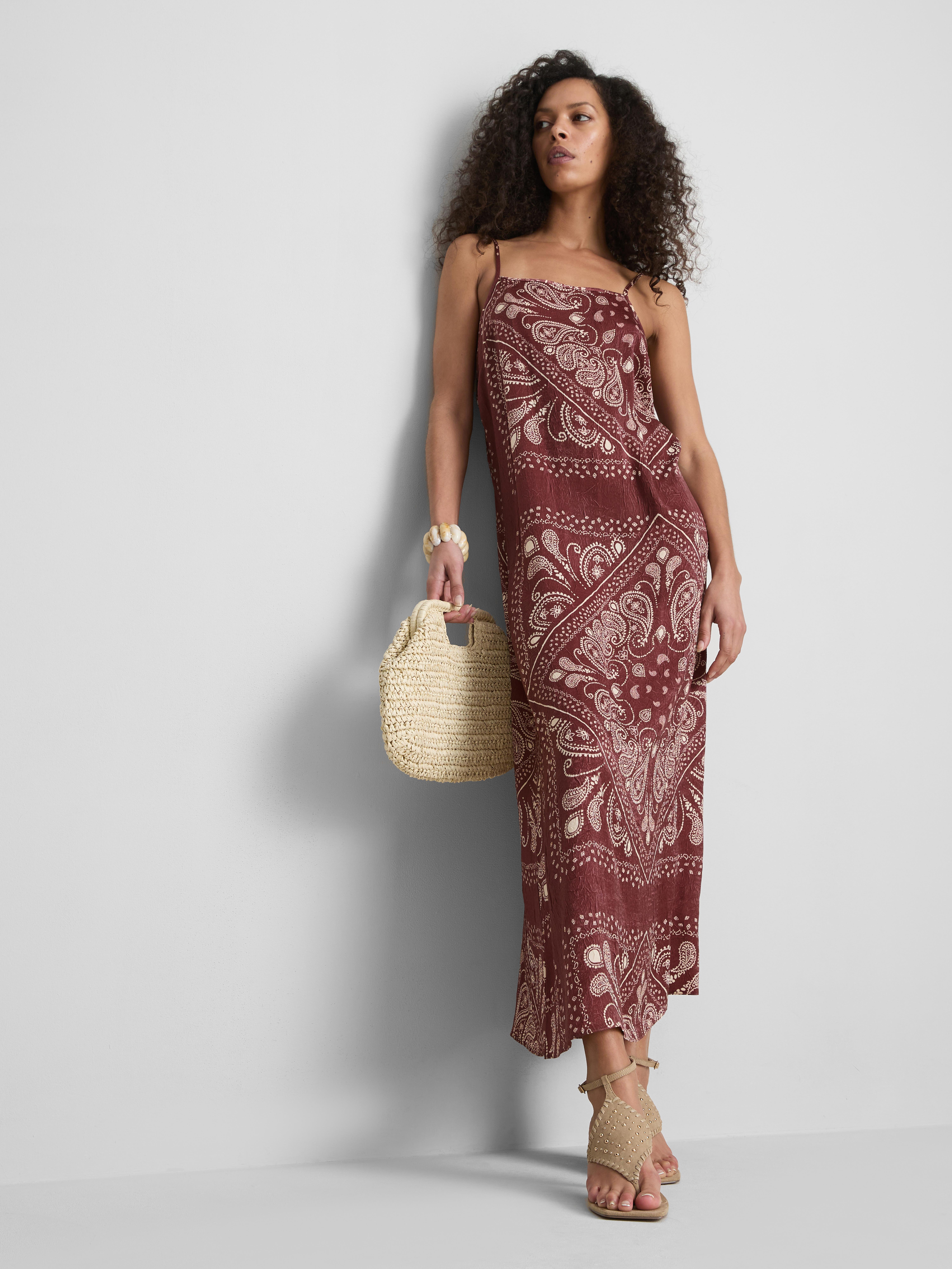 Womens Burgundy Paula Echevarría Paisley Column Midi Dress | Primark