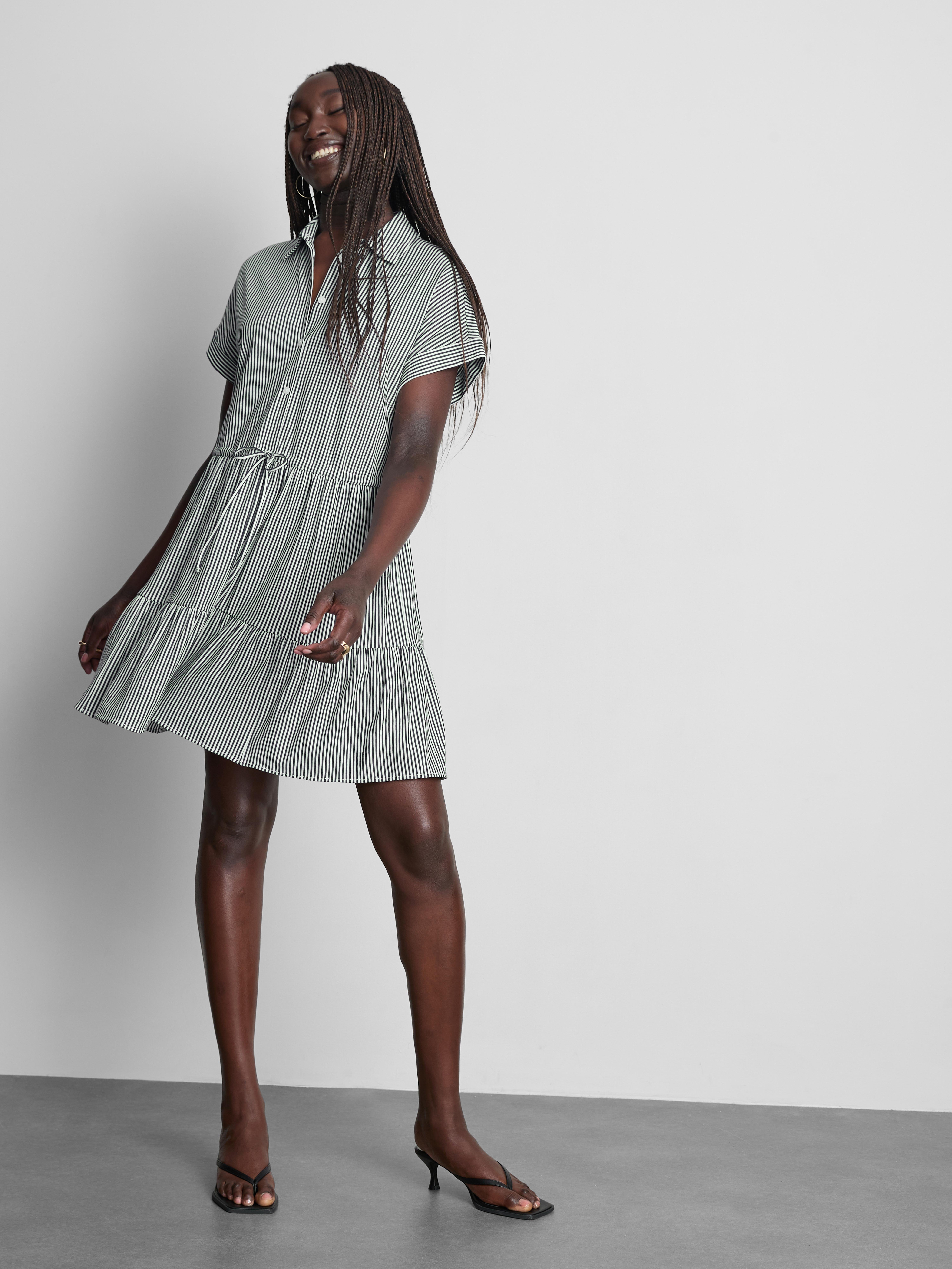 Collared Mini Shirt Dress