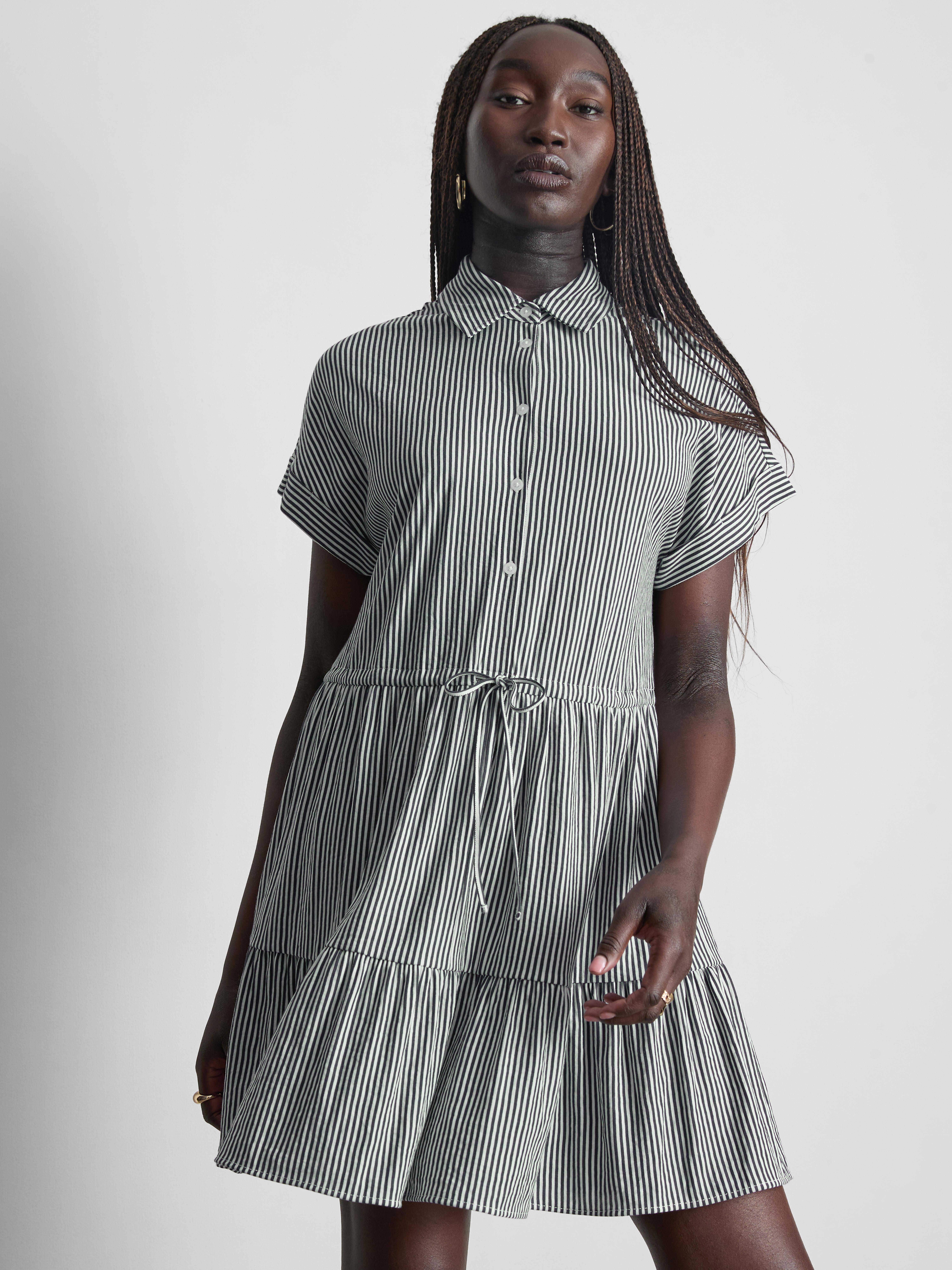 Collared Mini Shirt Dress