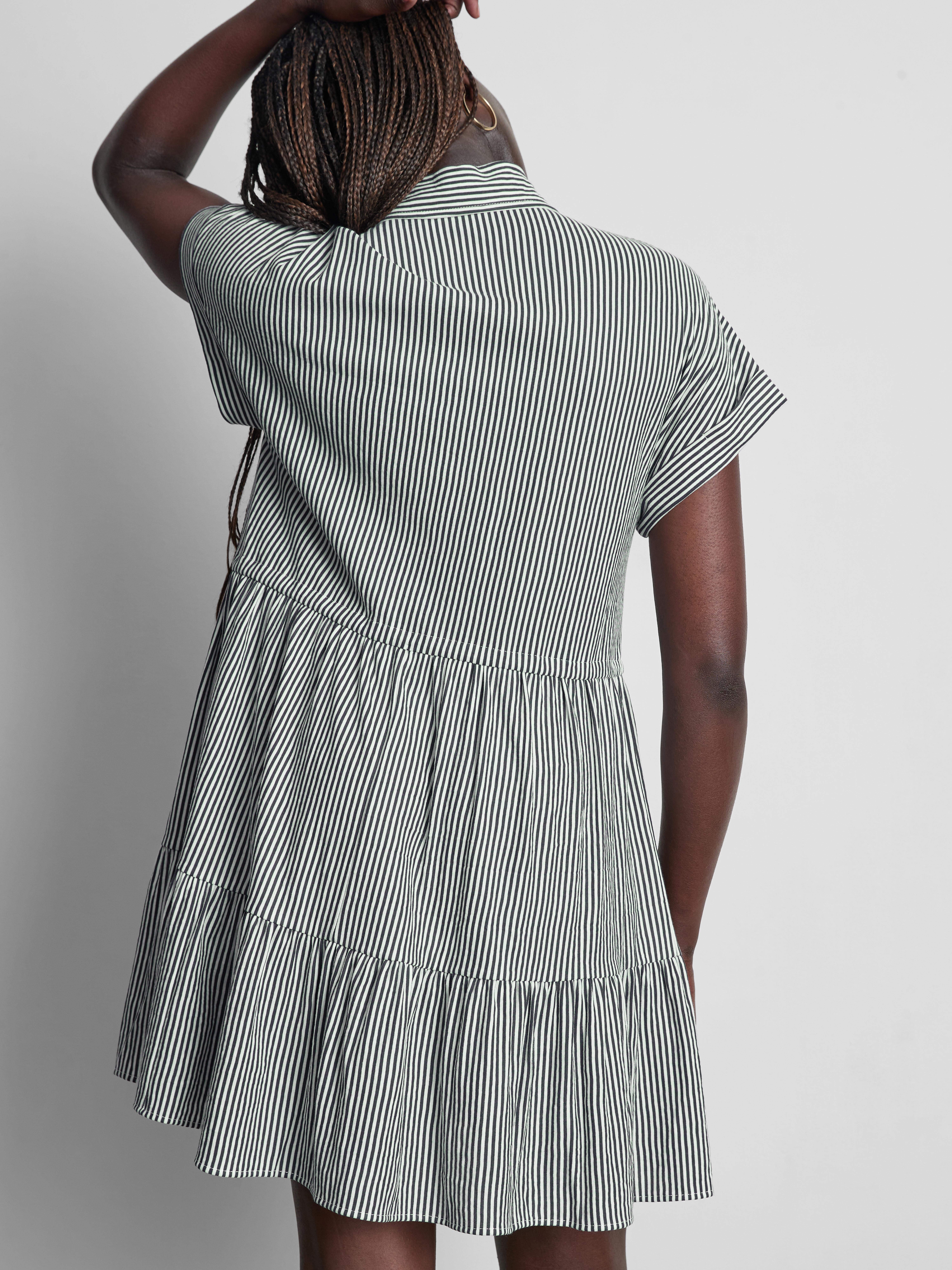 Collared Mini Shirt Dress