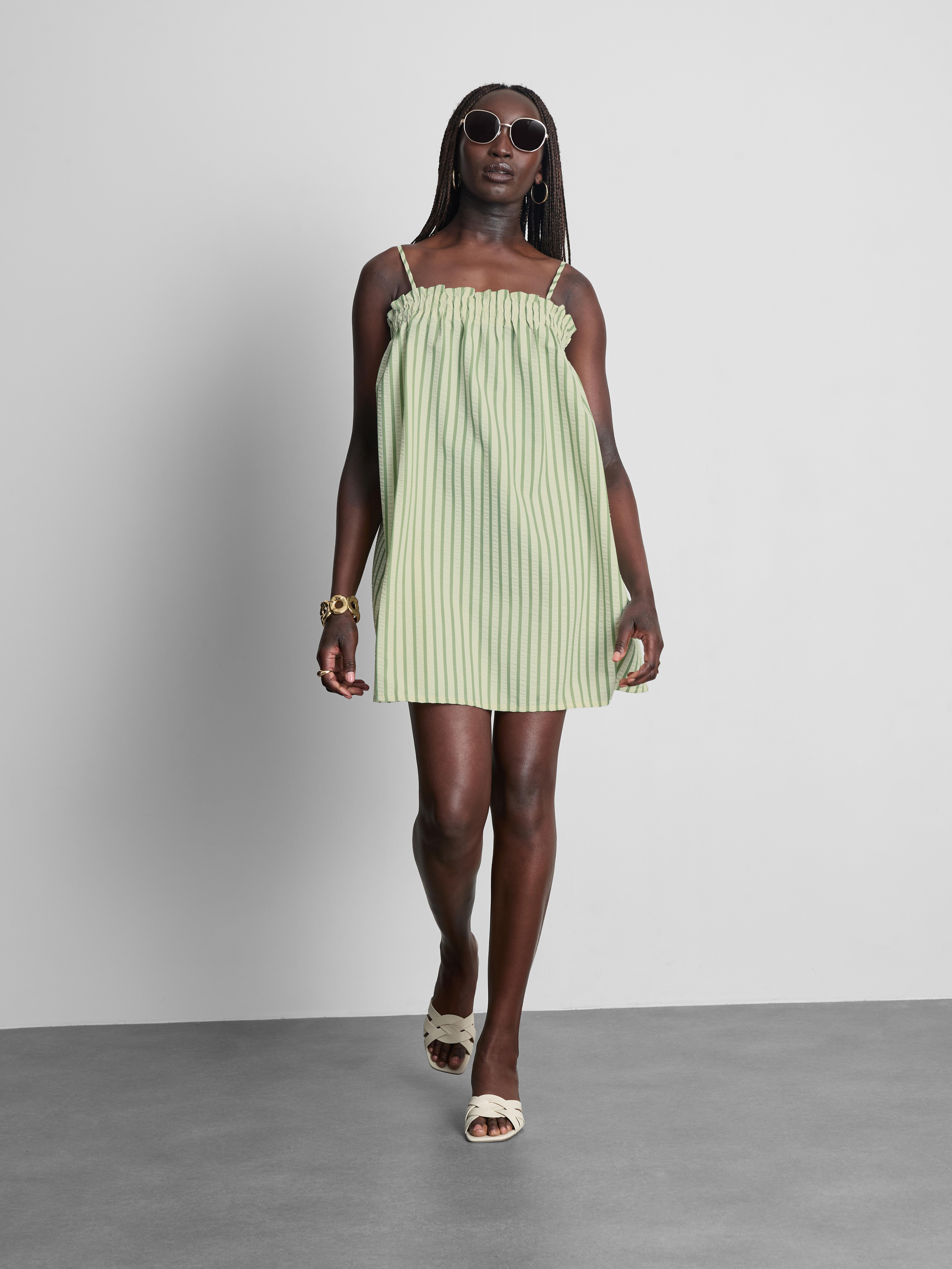 green black striped dress Black & Green Stripe Sweater Dress