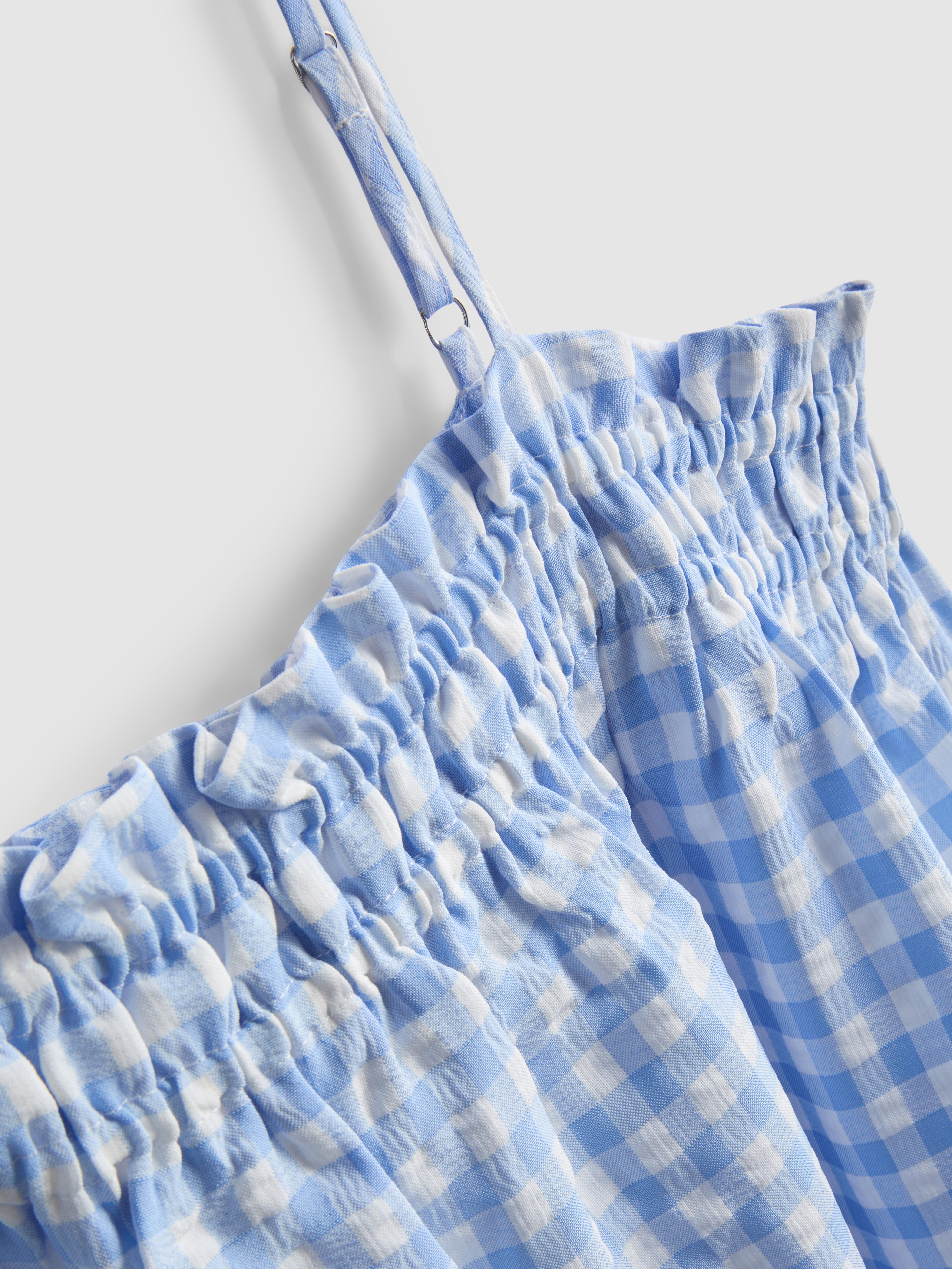 Seersucker Mini Swing Dress