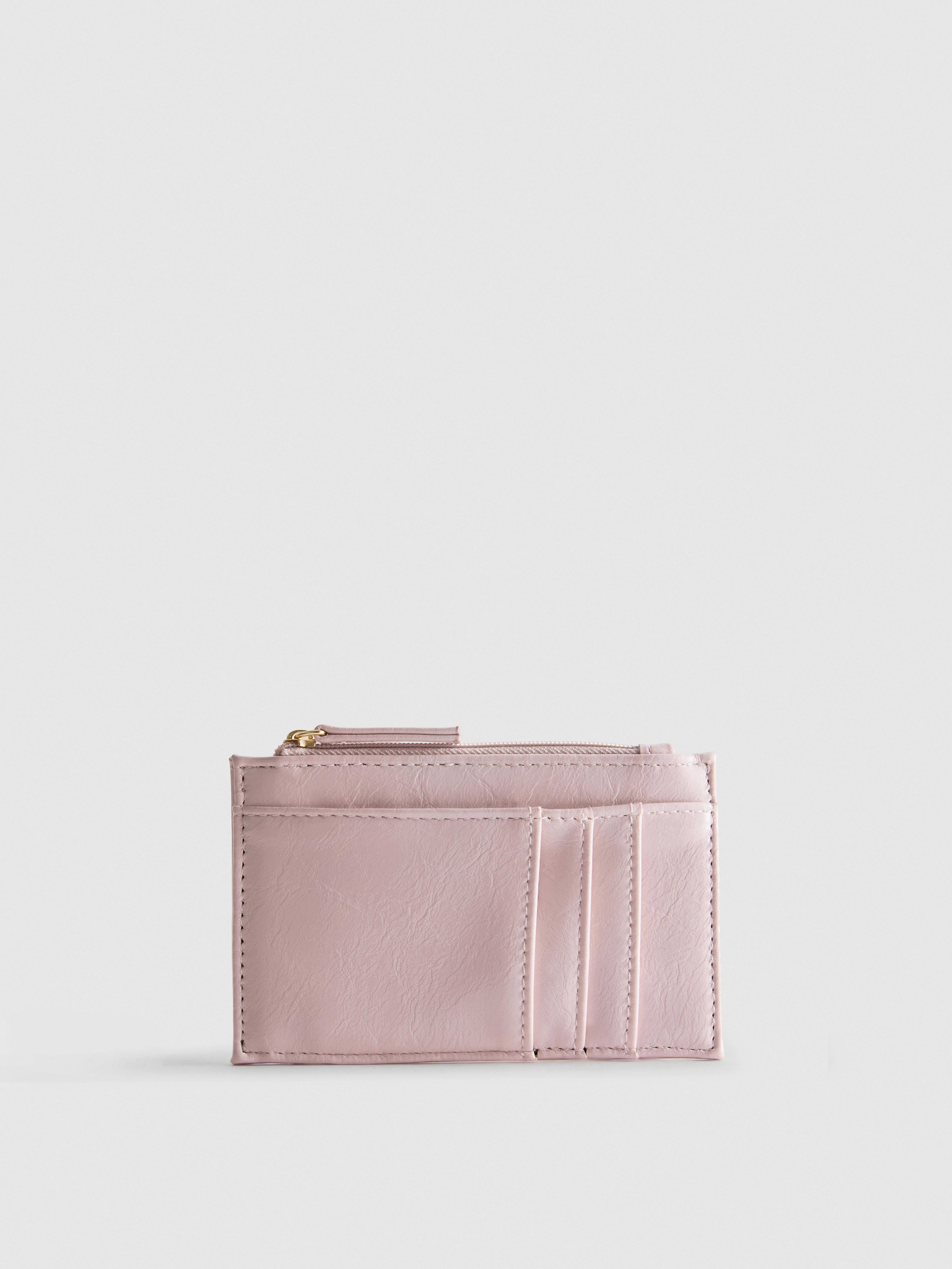 Zip Card Holder Purse Pink