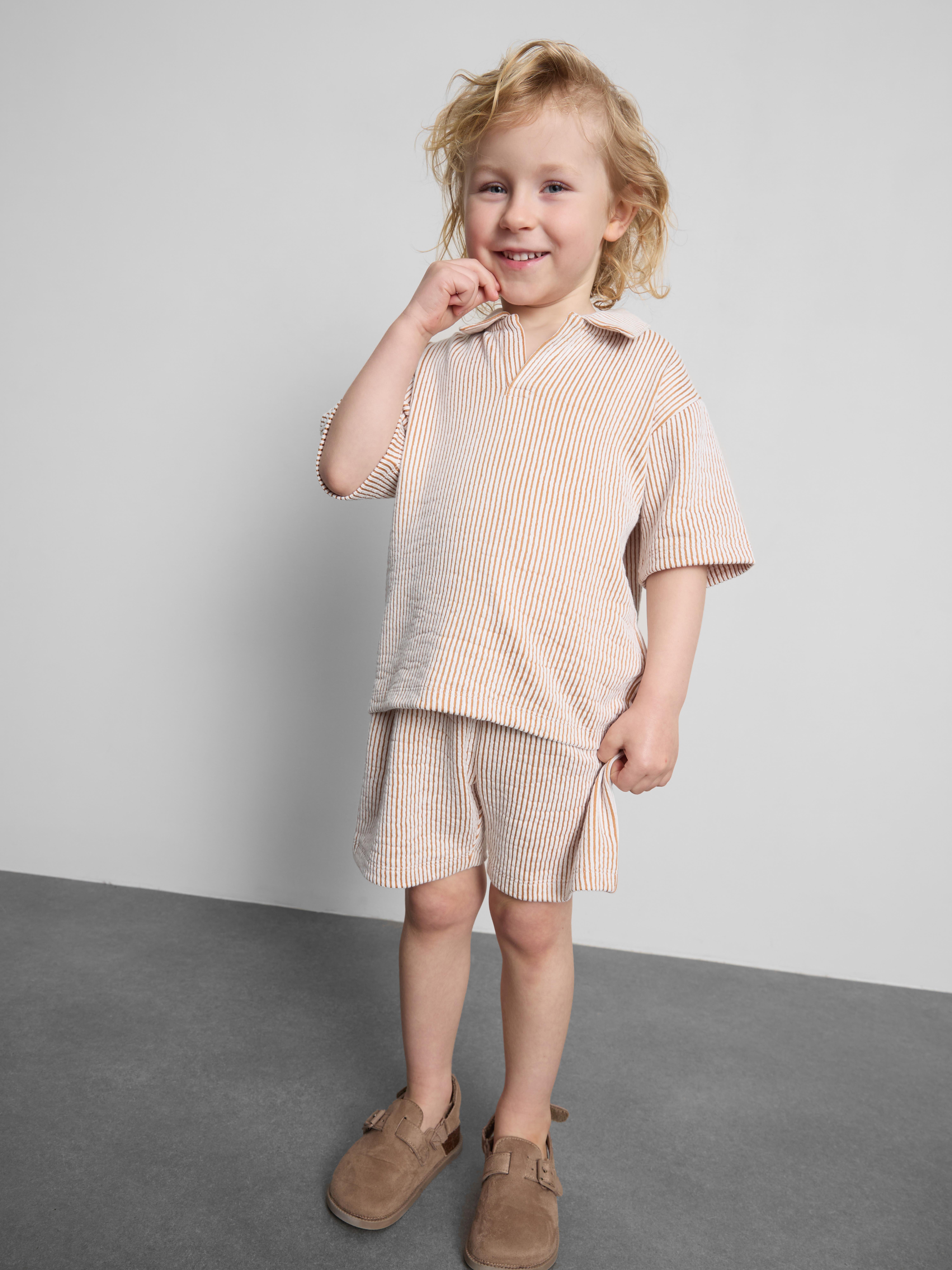 1.5-9yrs | Stripe Shirt and Shorts Set Yellow