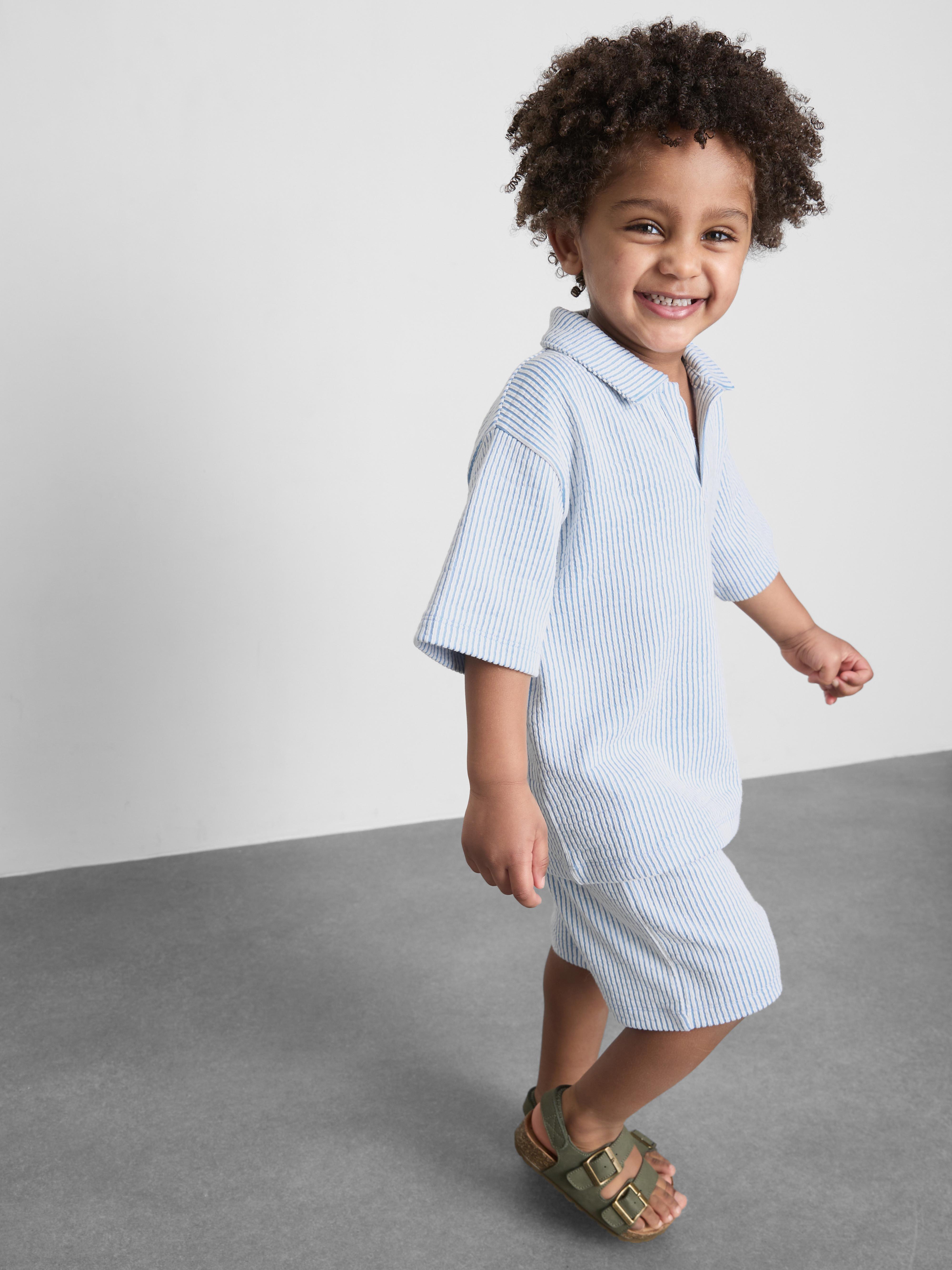 1.5-9yrs | Stripe Shirt and Shorts Set