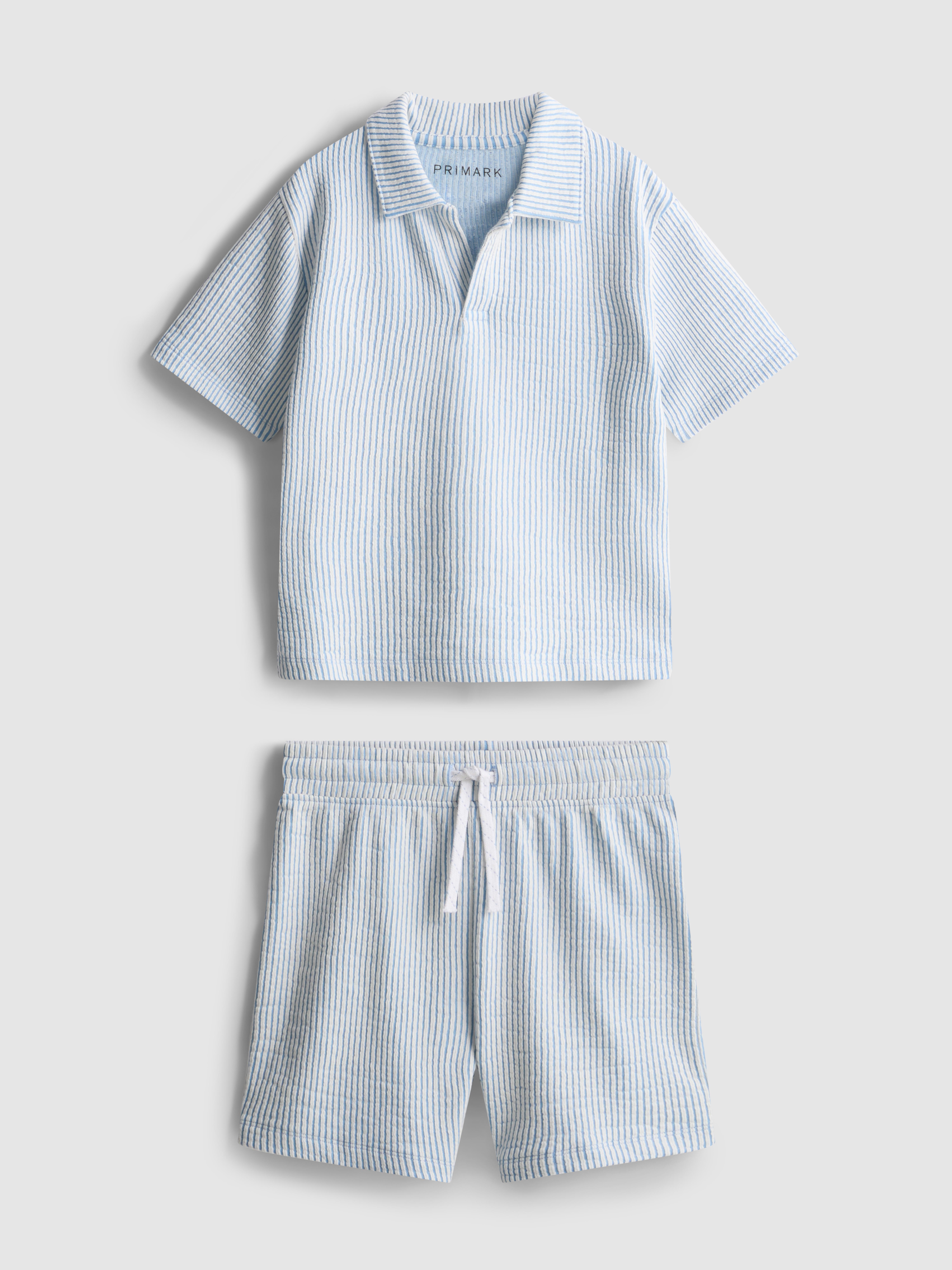 1.5-9yrs | Stripe Shirt and Shorts Set