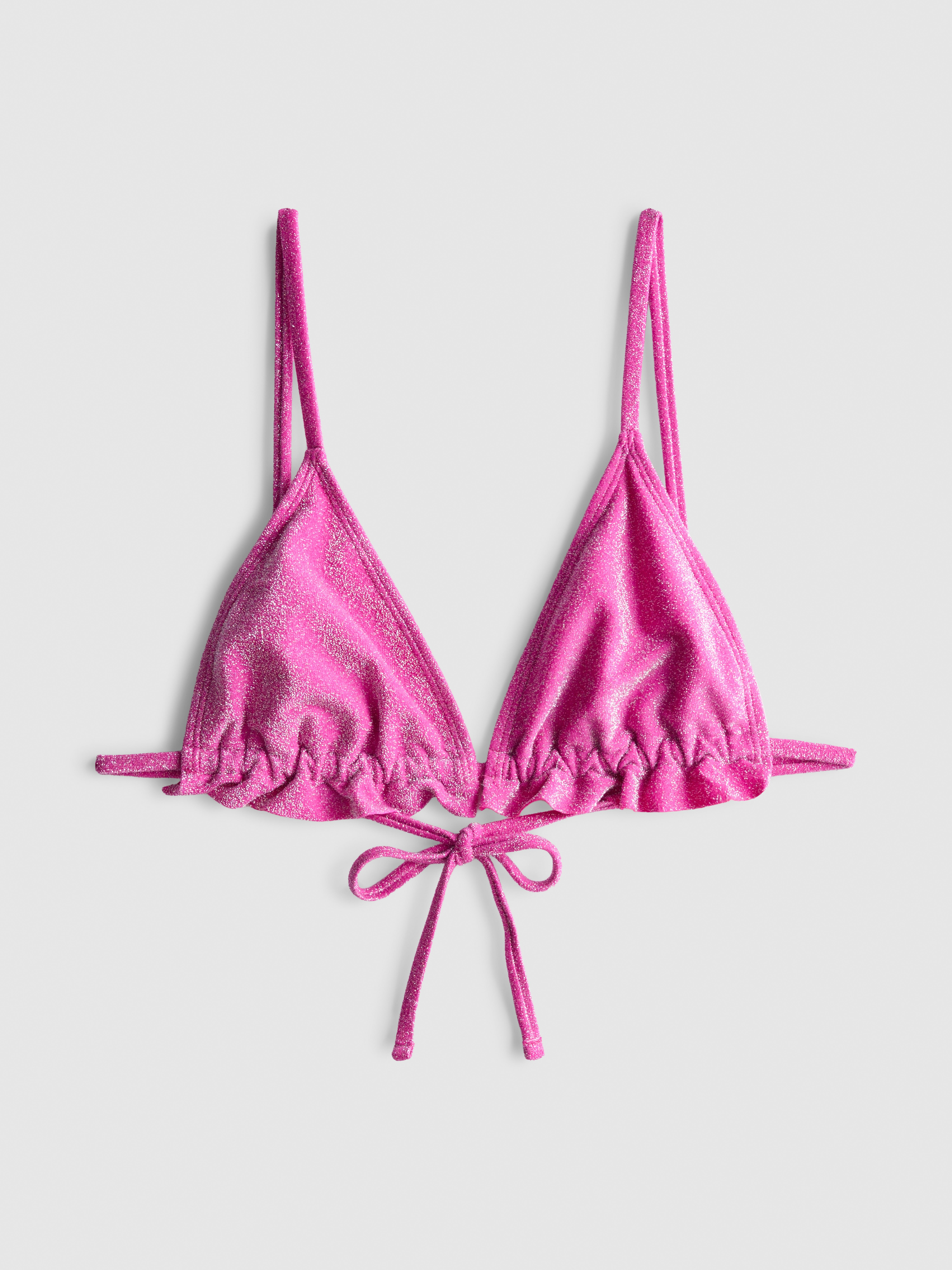 Sparkle Frill Triangle Bikini Top