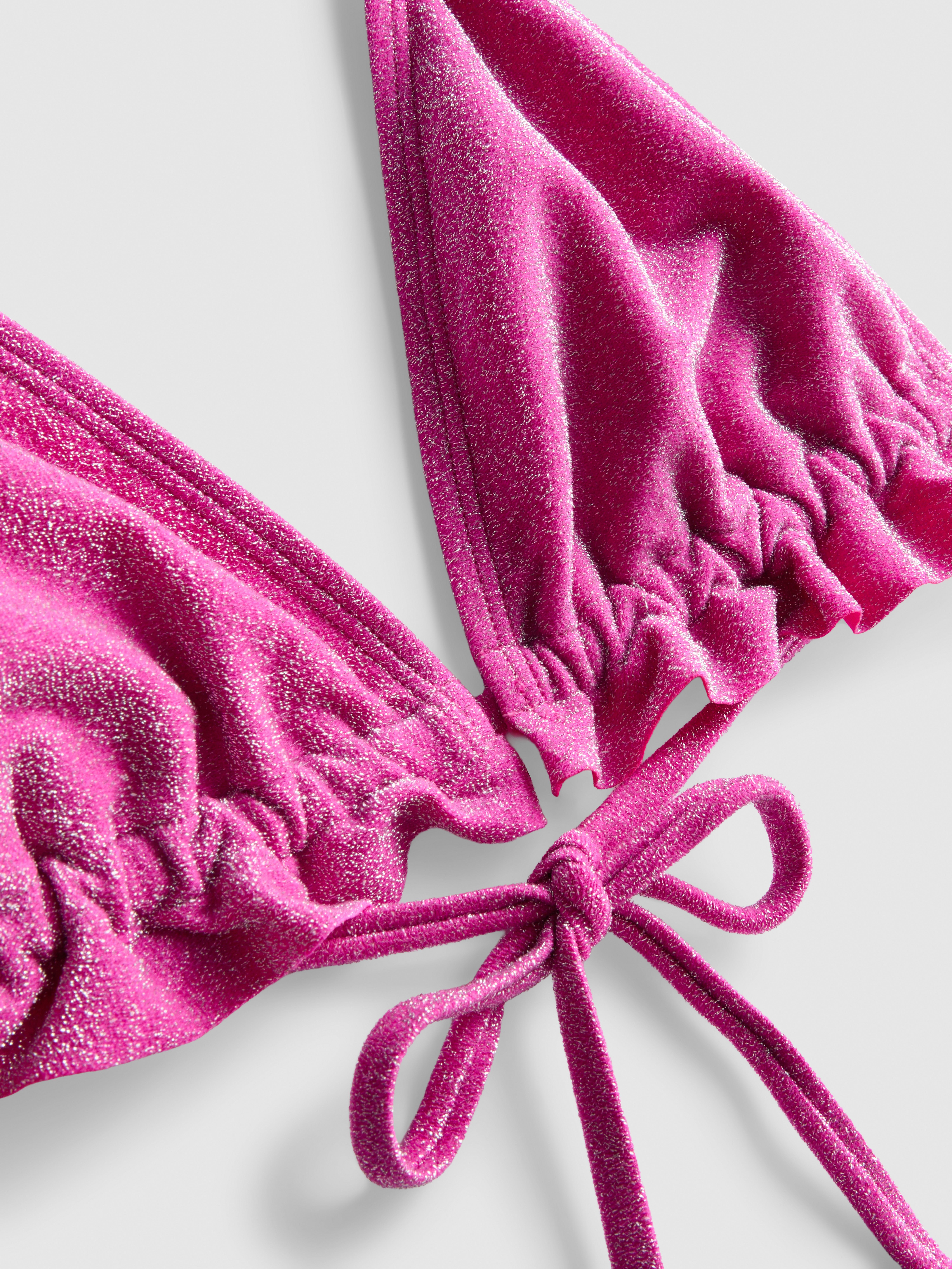 Sparkle Frill Triangle Bikini Top