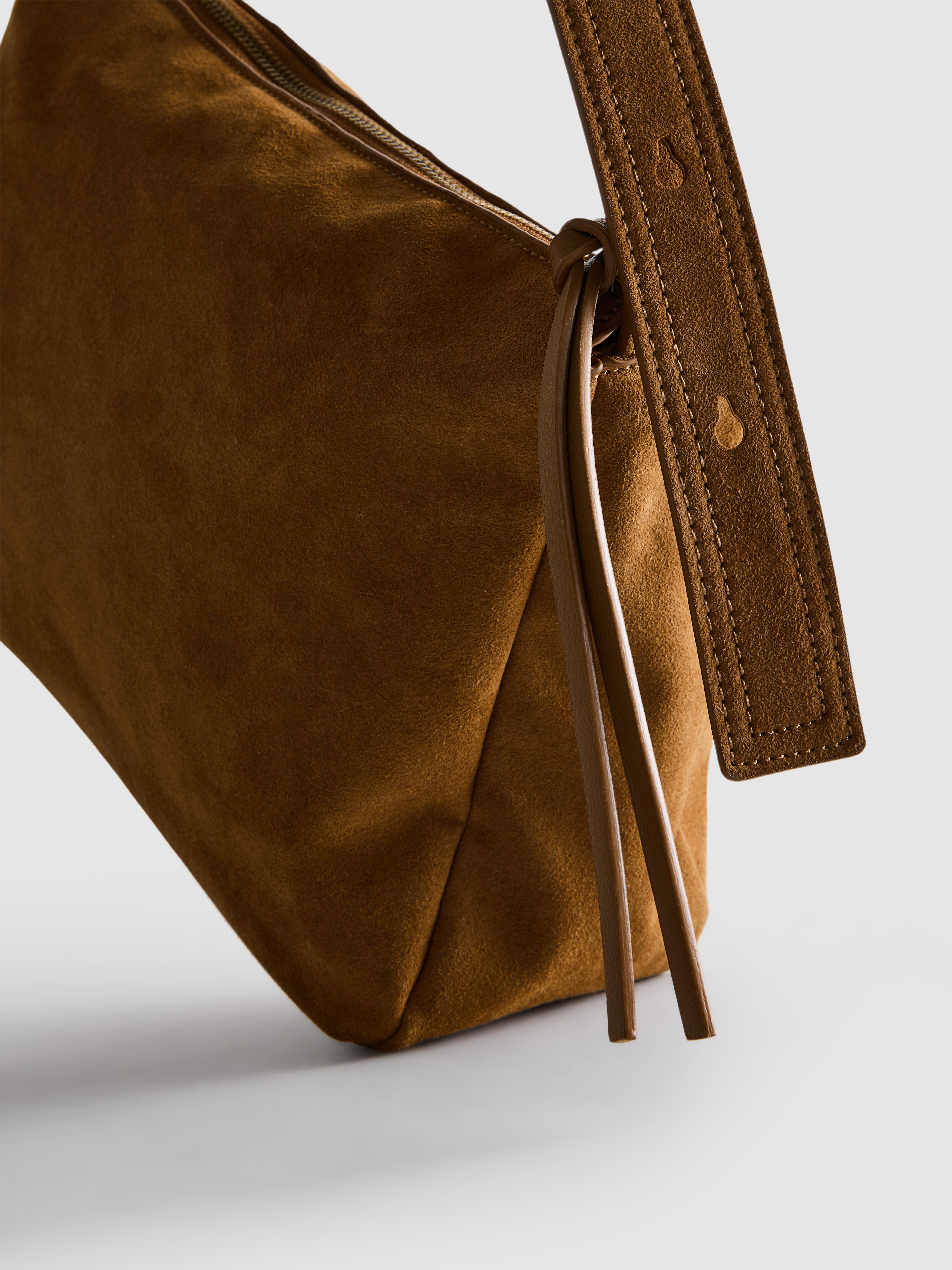 Borsa a tracolla in pelle scamosciata The Edit