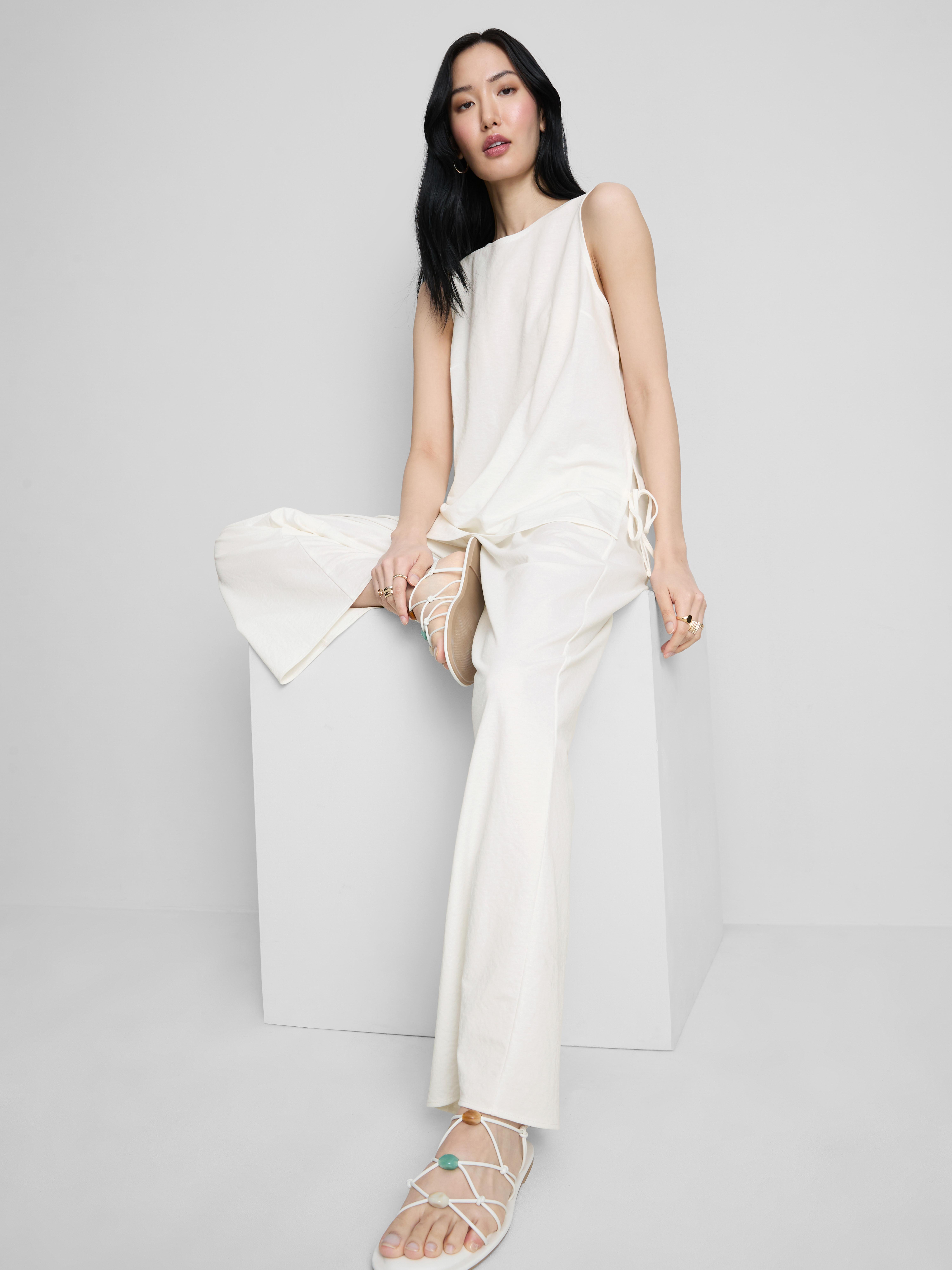 Textured Side-Tie Tank Top