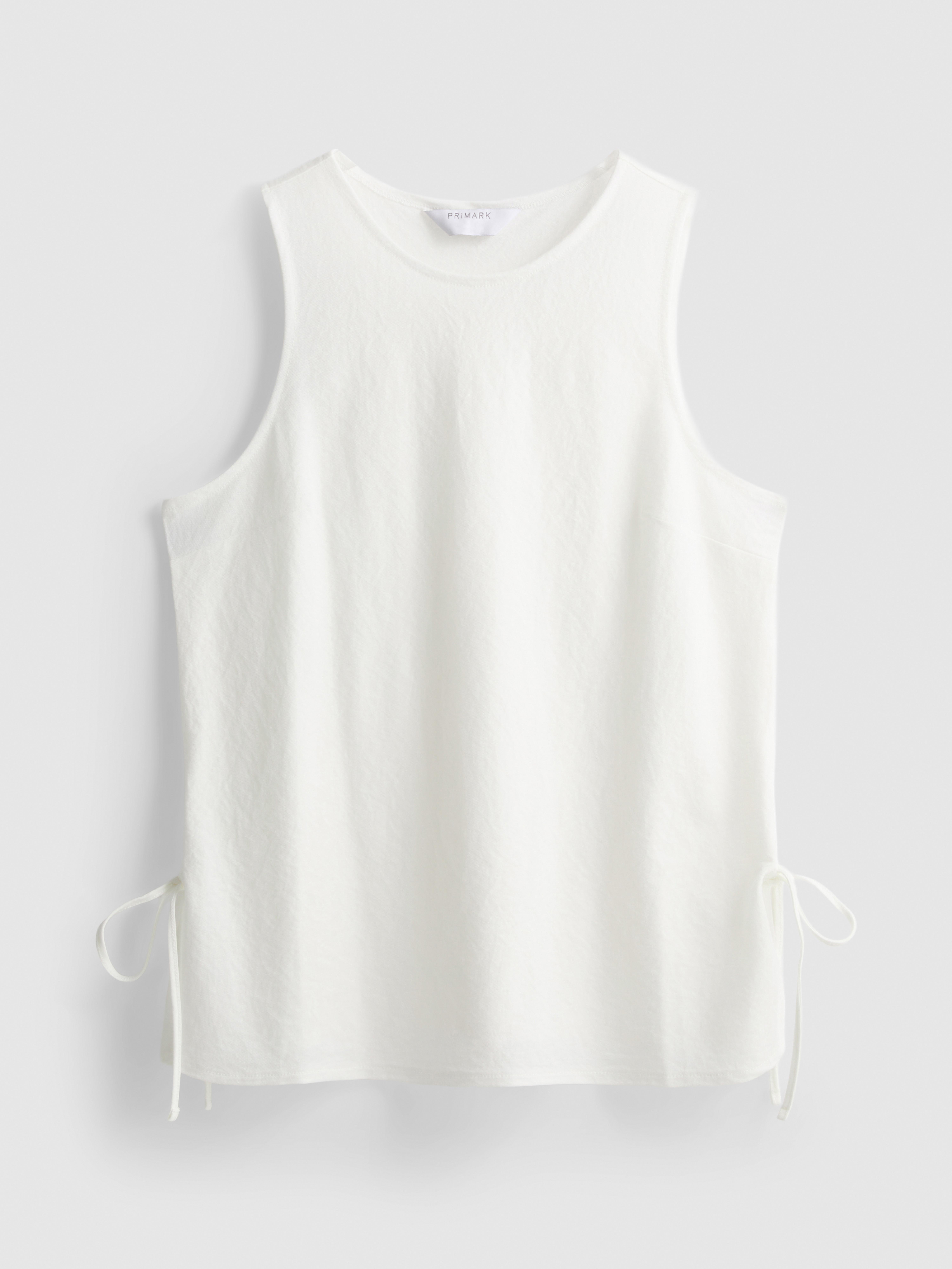 Camiseta sin mangas texturizada con lazo lateral