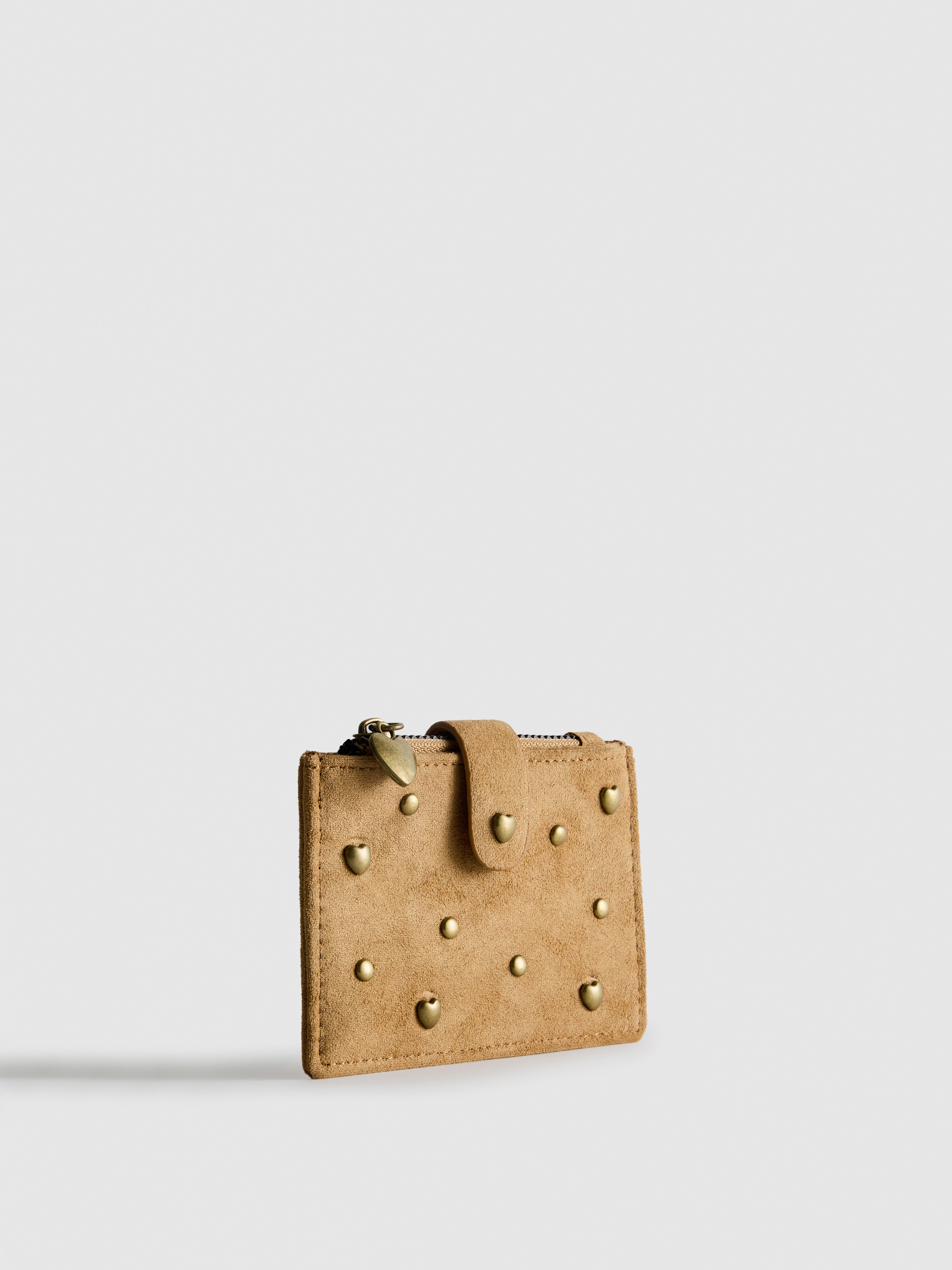 Portafoglio con porta carte e borchie
