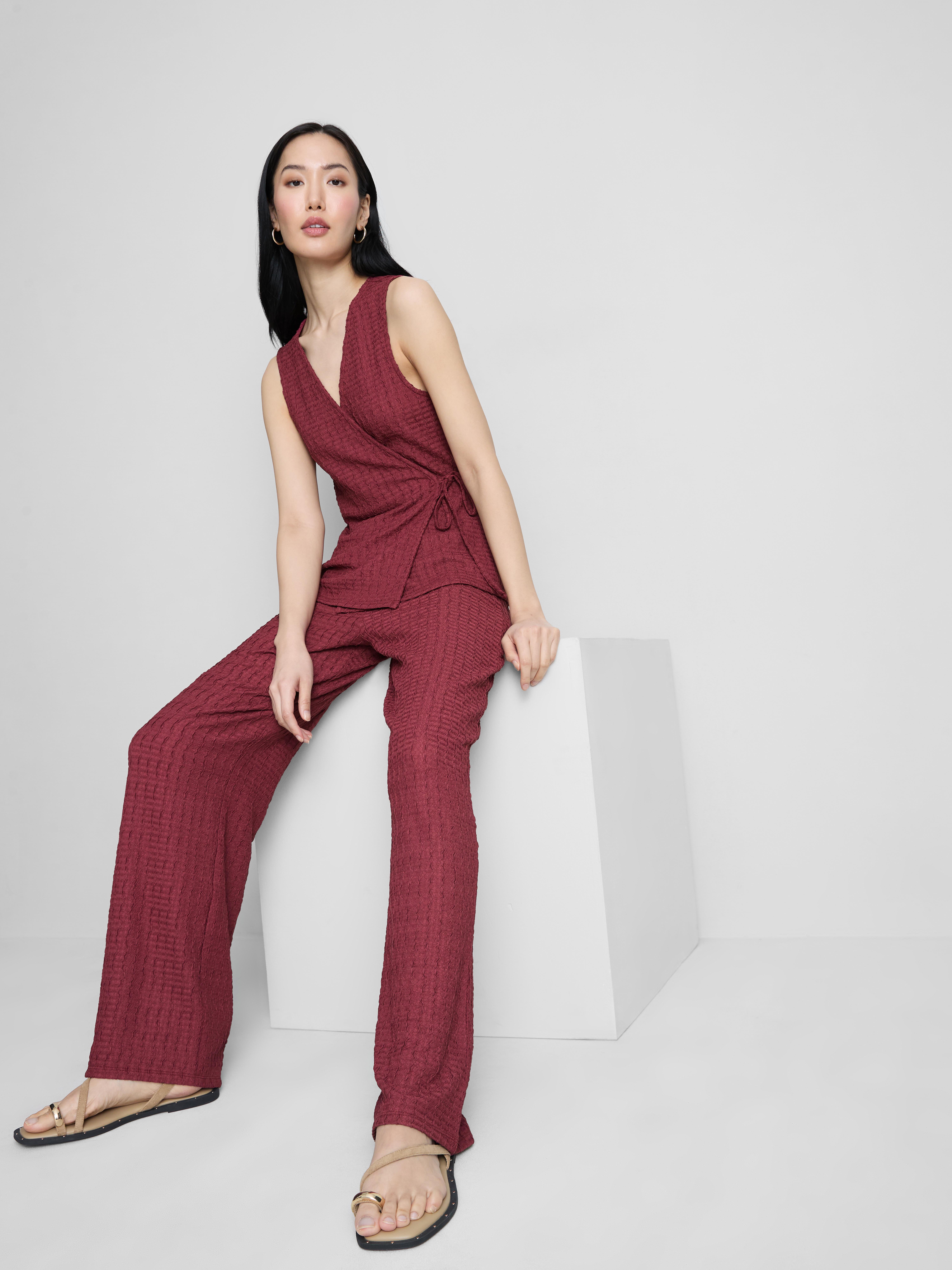 Crinkle Wide Leg Trousers