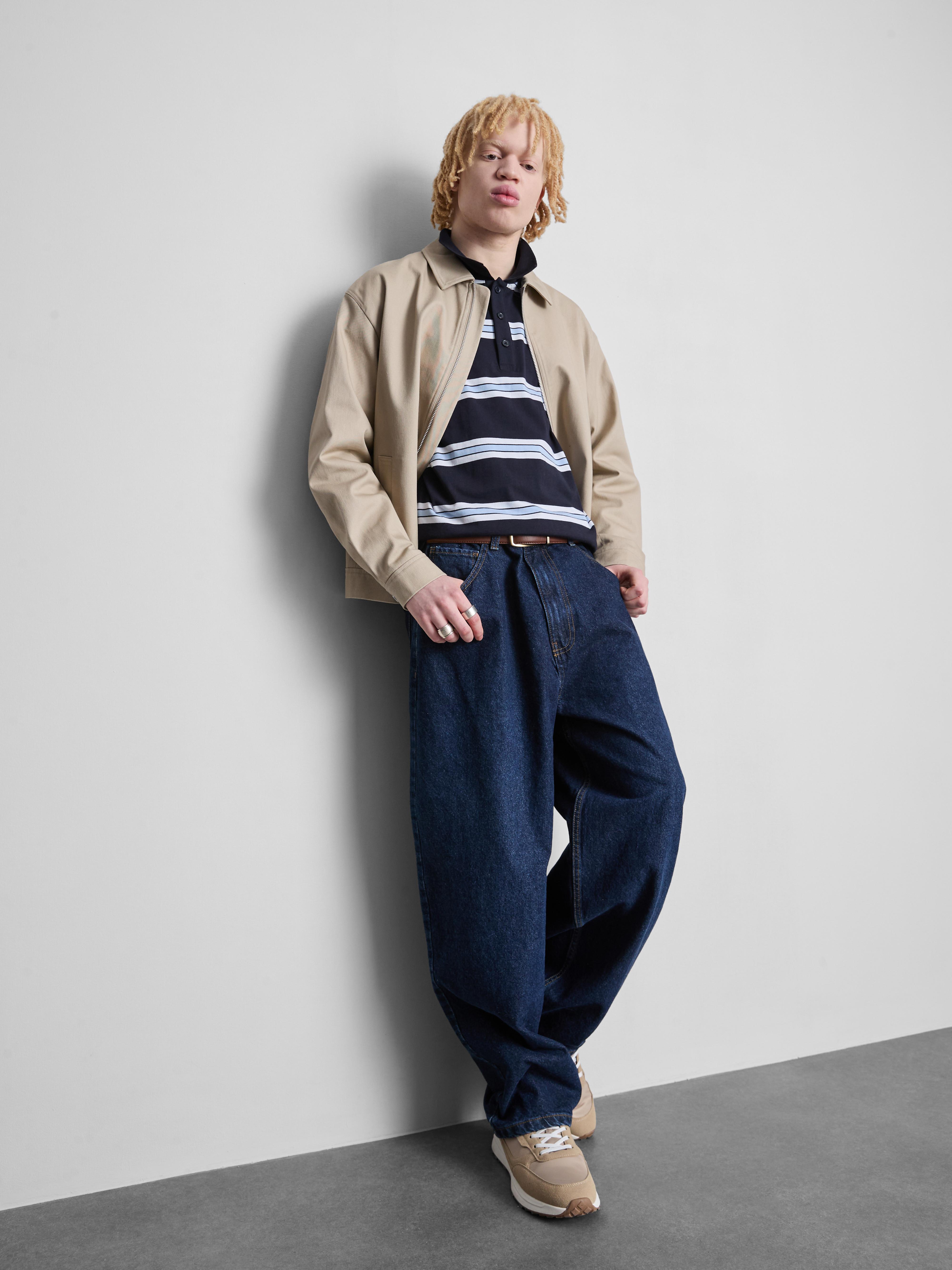 Long Sleeve Stripe Polo Shirt