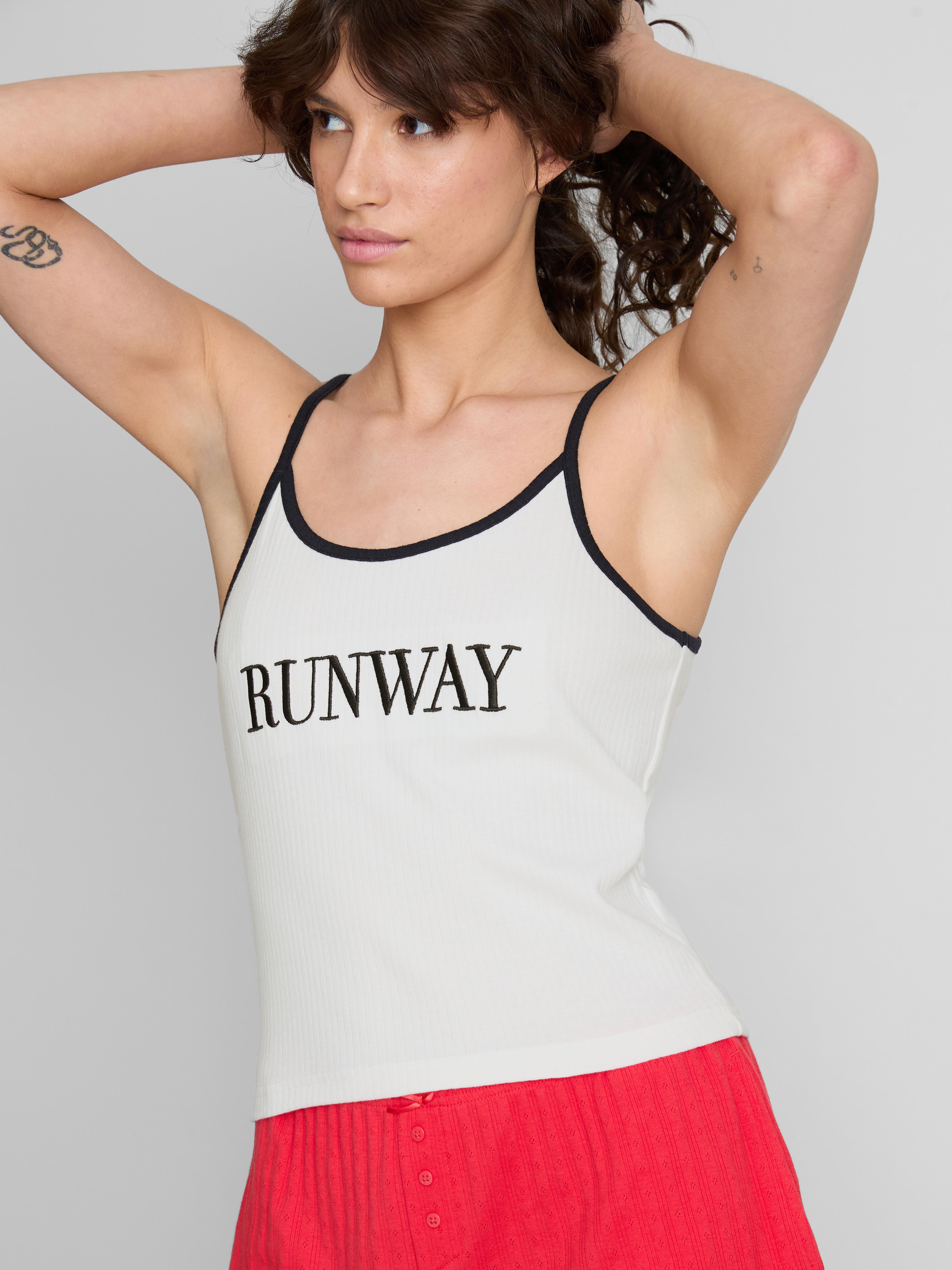 Women's Ivory The Devil Wears Prada Ribbed Pajama Vest | Primark