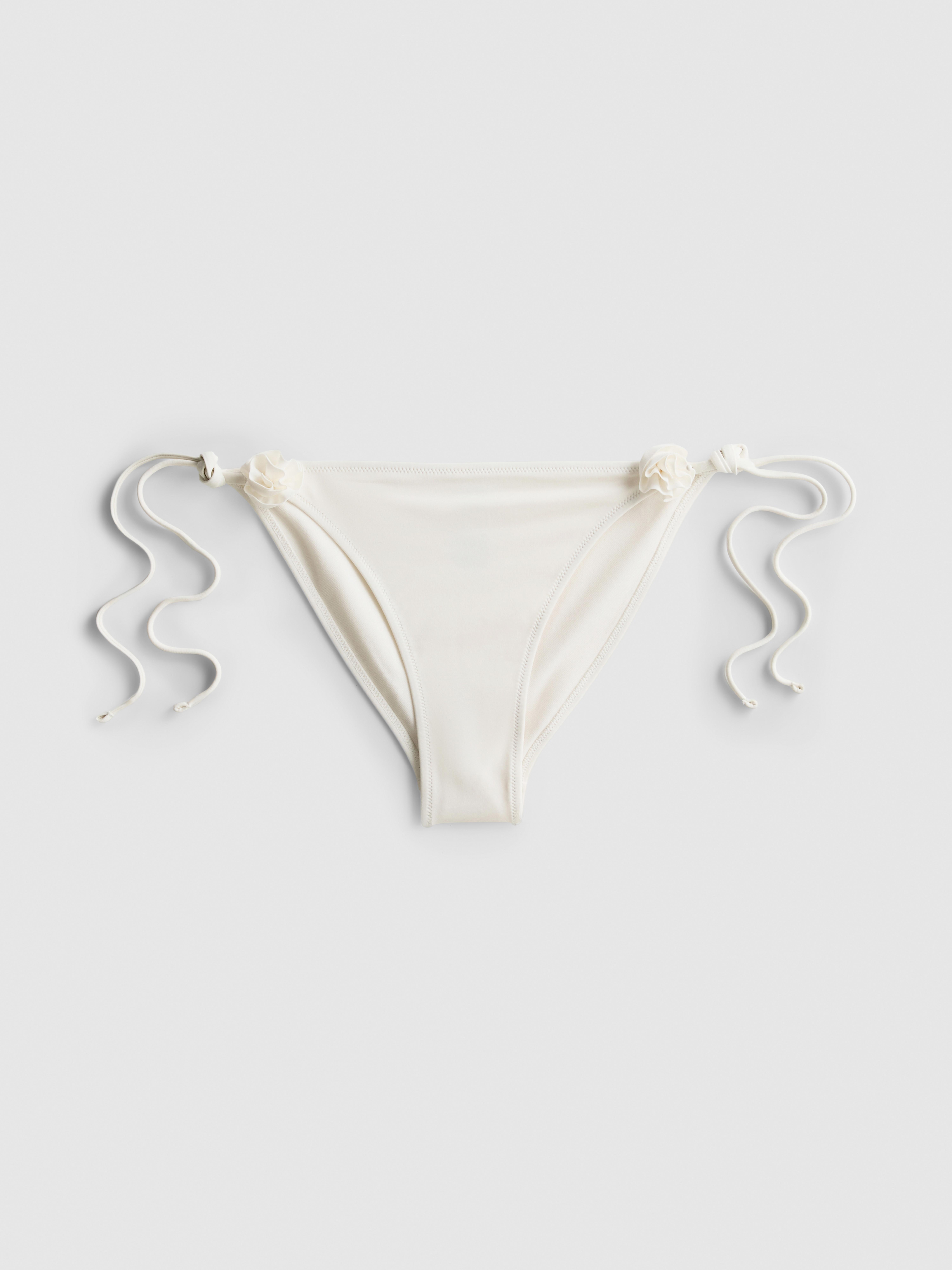 Bas de bikini à fleurs 3D à nouer sur les côtés