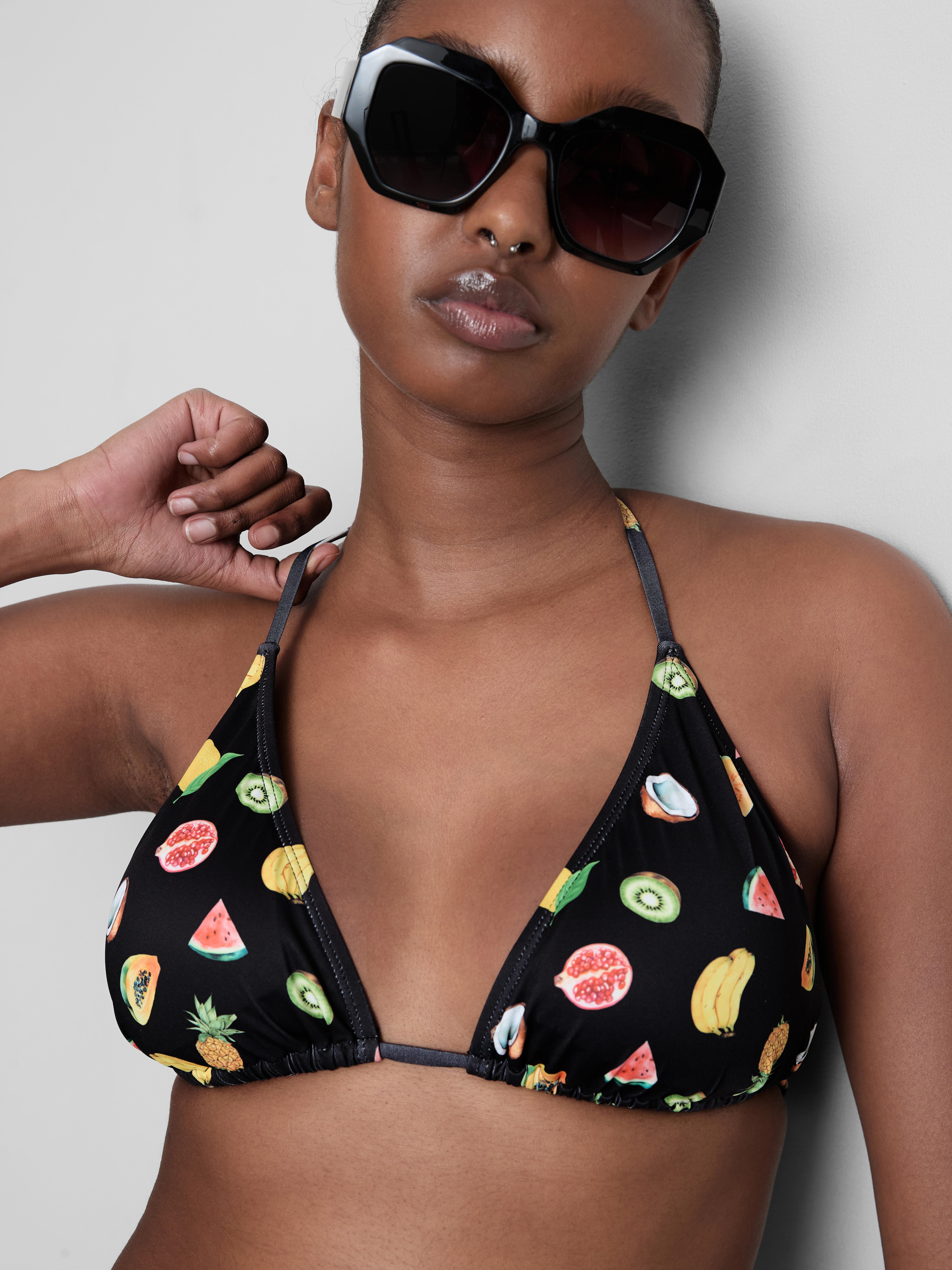 2pk Printed Triangle Bikini Top