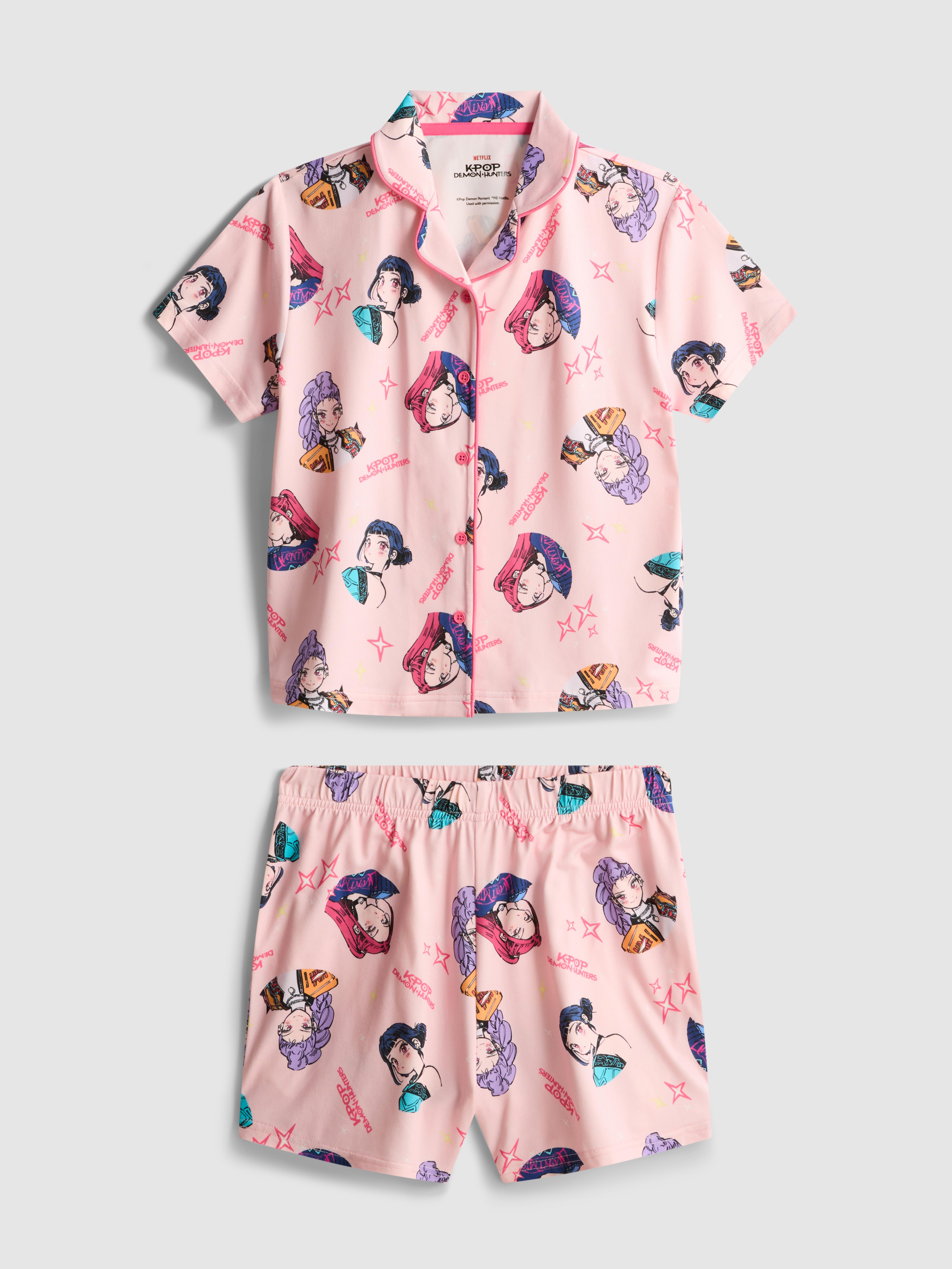 5–15 Jahre | Kurzer „KPop Demon Hunters“ Hemdschlafanzug