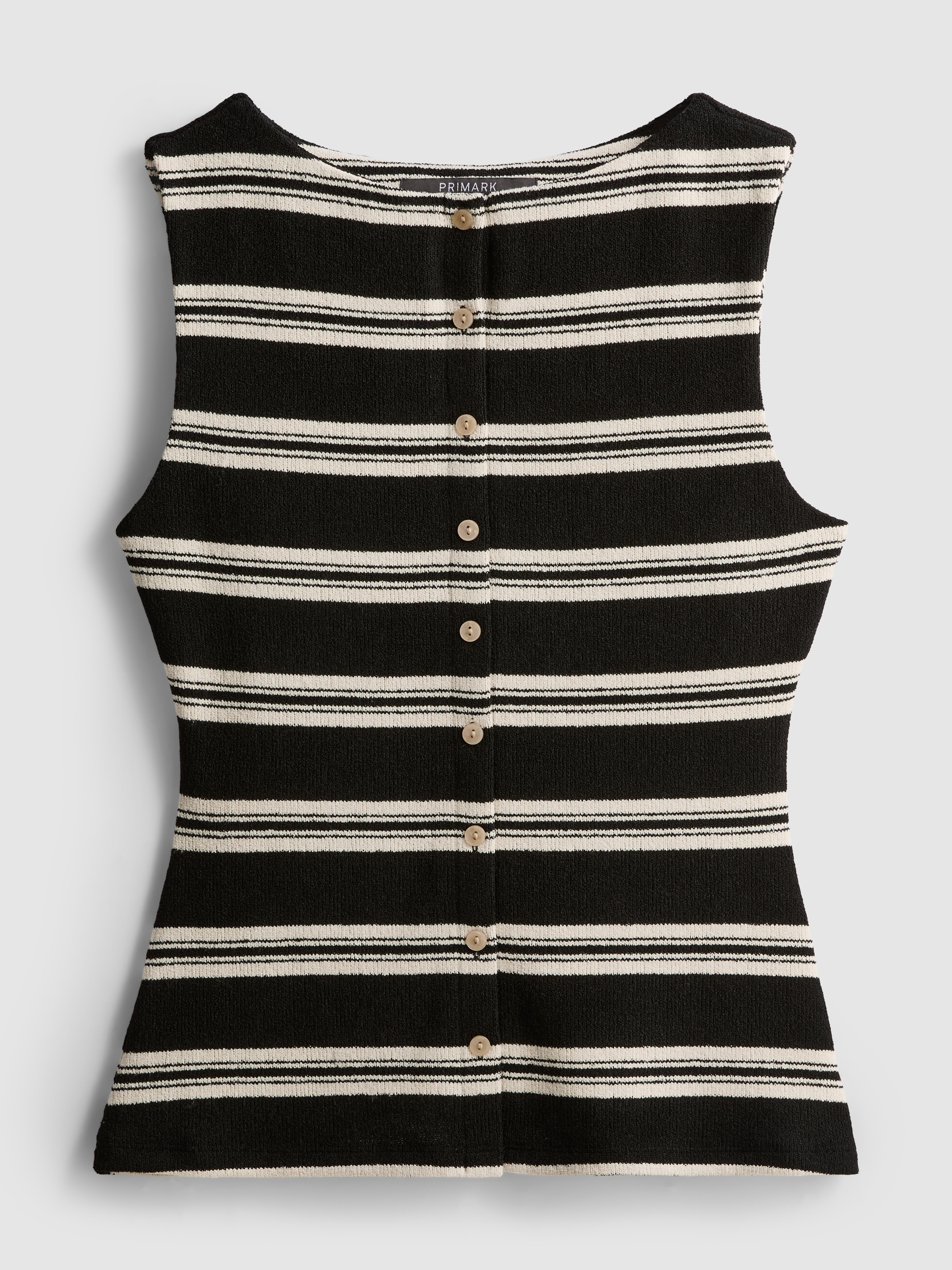 Paula Echevarría Knitted Stripe Button Down Top