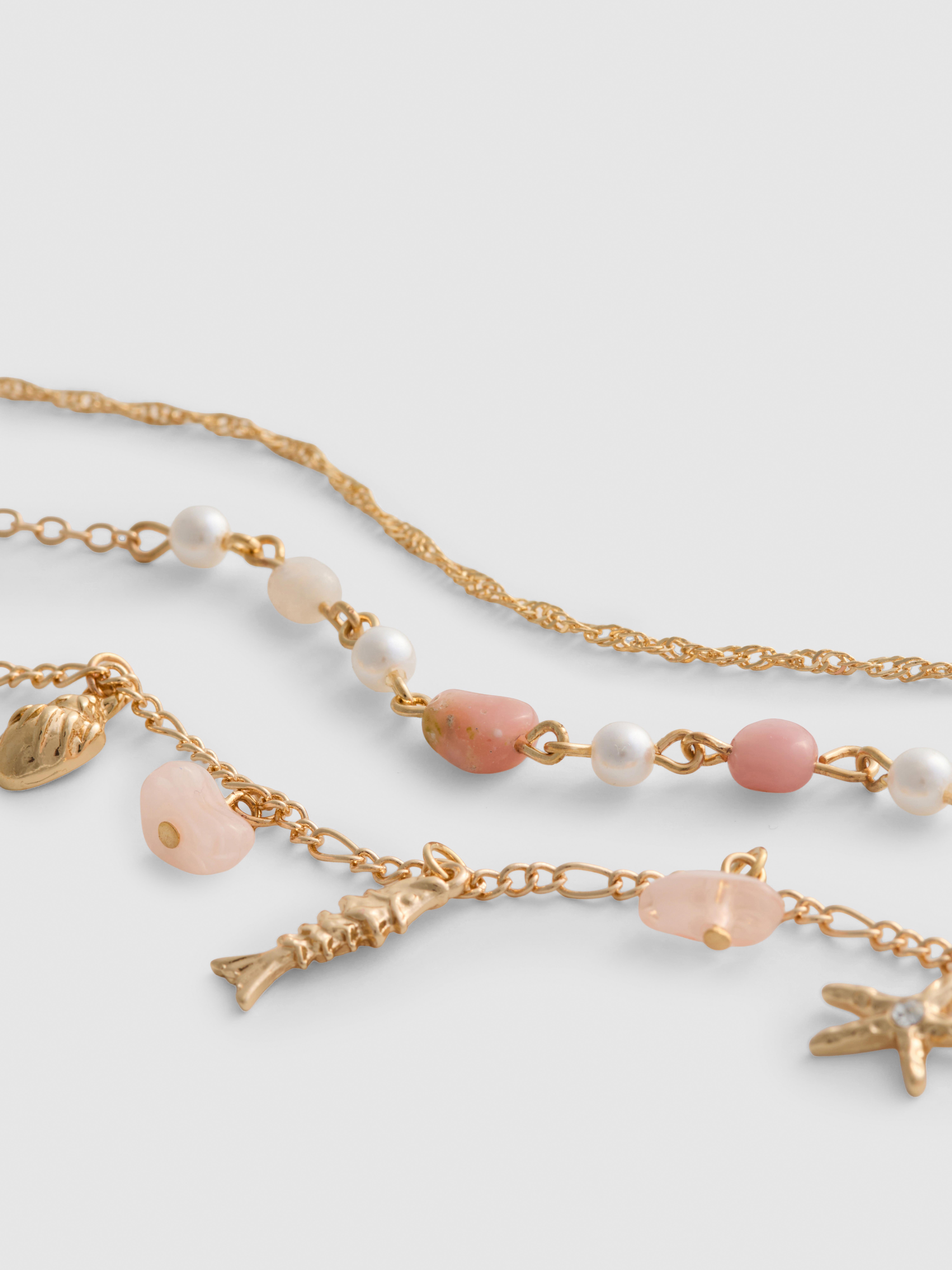 3pk Mixed Charm Necklaces