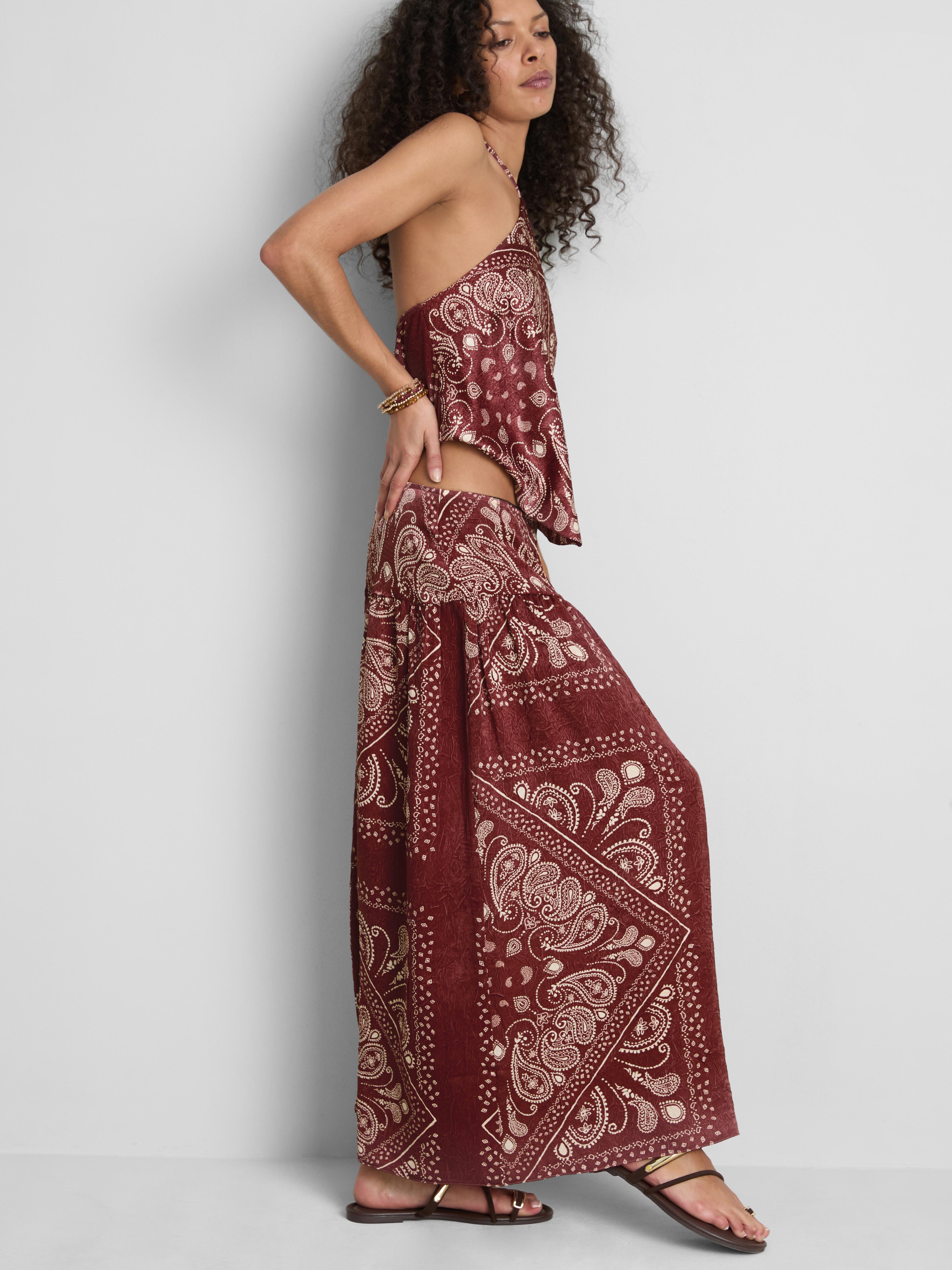 „Paula Echevarría“ Satin-Maxirock mit Print