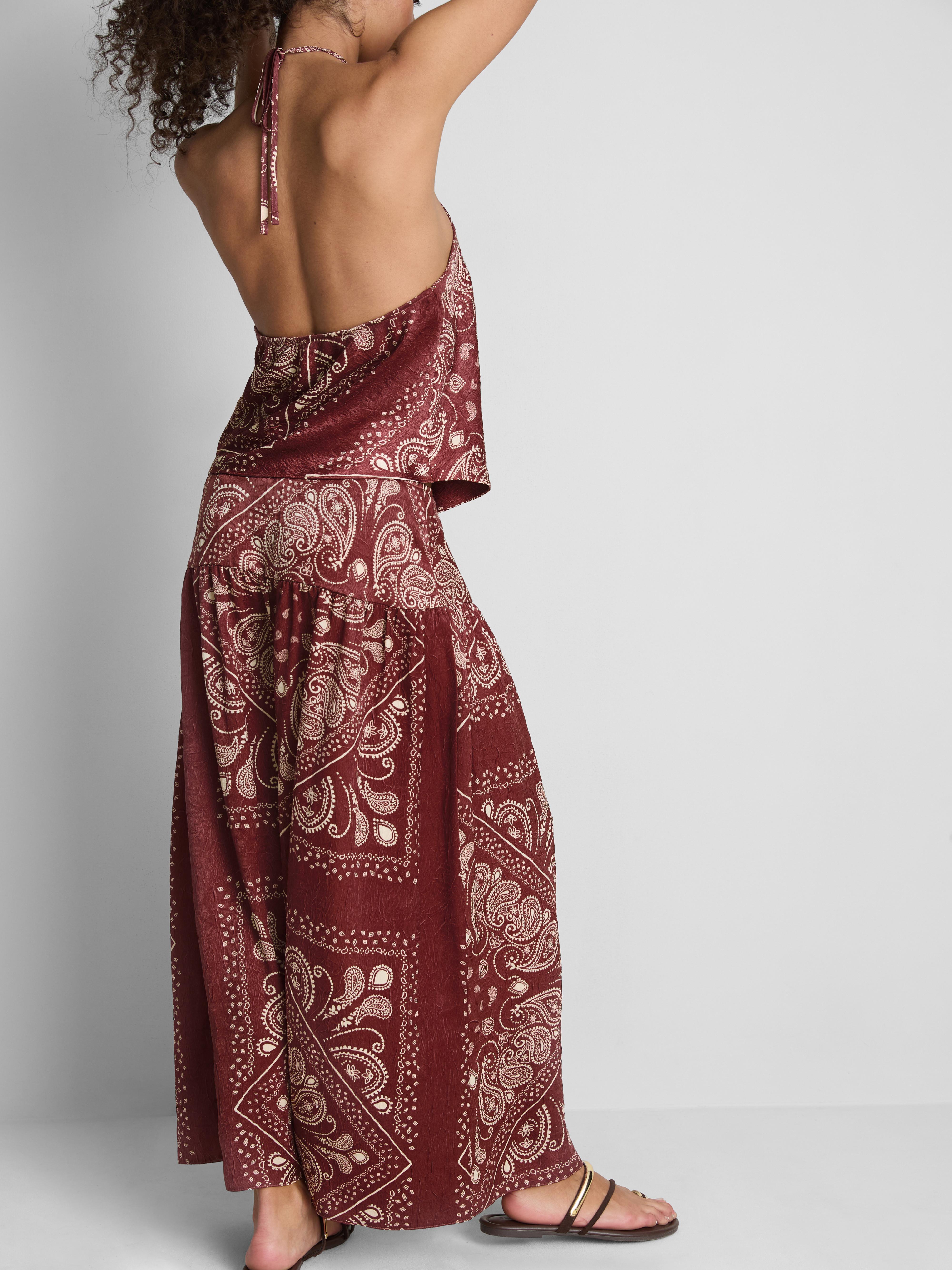 „Paula Echevarría“ Satin-Maxirock mit Print
